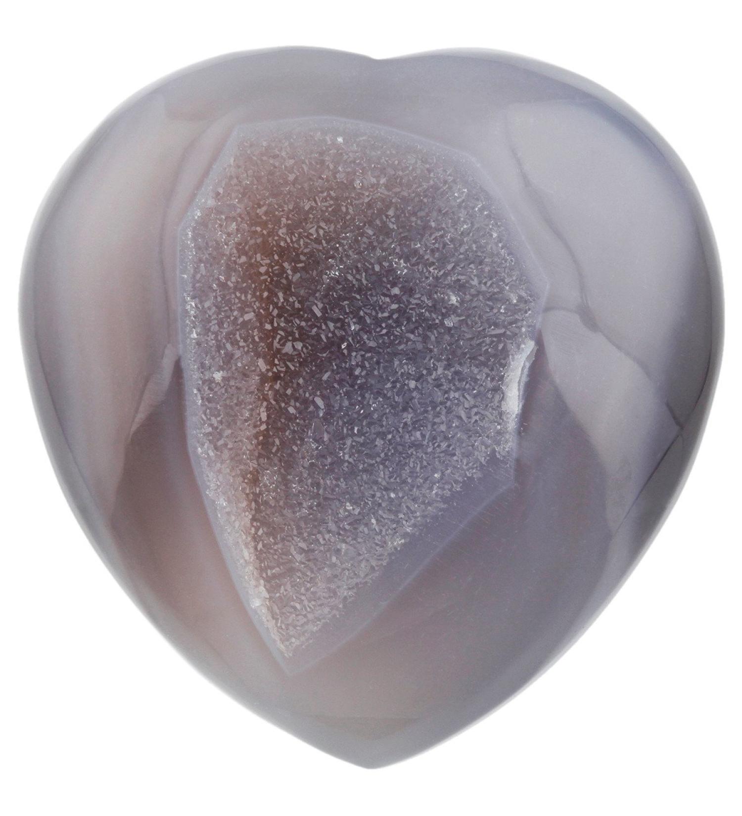 Nupuyai Agate Geode Heart Palm Worry Stone - Chakra Reiki Healing Crystal for Home Decoration - Natural Colour - 50mm - Buy Online on GoSupps.com