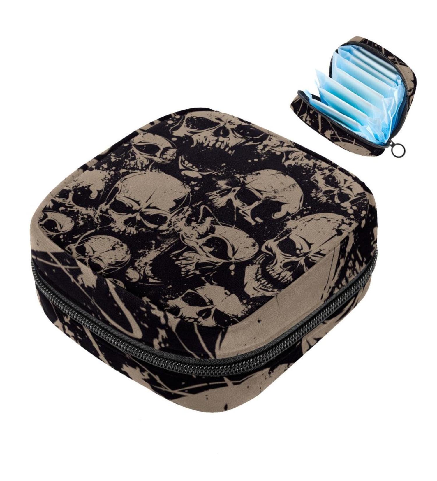 Javenproeqt Portable Women's Binding Bags - Stylish Menstrual Cup Pockets & Pads for Teens - Cool Gray Wolf Blue Design - Buy Online on GoSupps.com