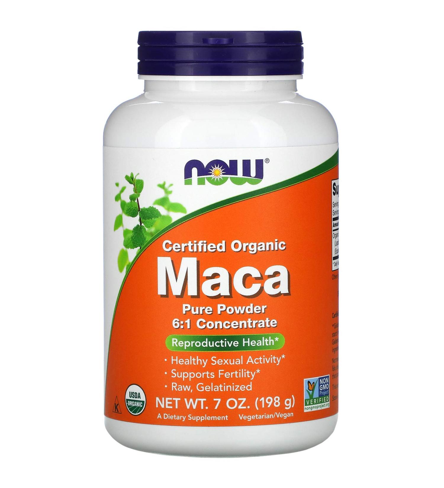 Now Foods Organic Maca Powder 7 oz - Certified Pure Superfood - Buy Online on GoSupps.com