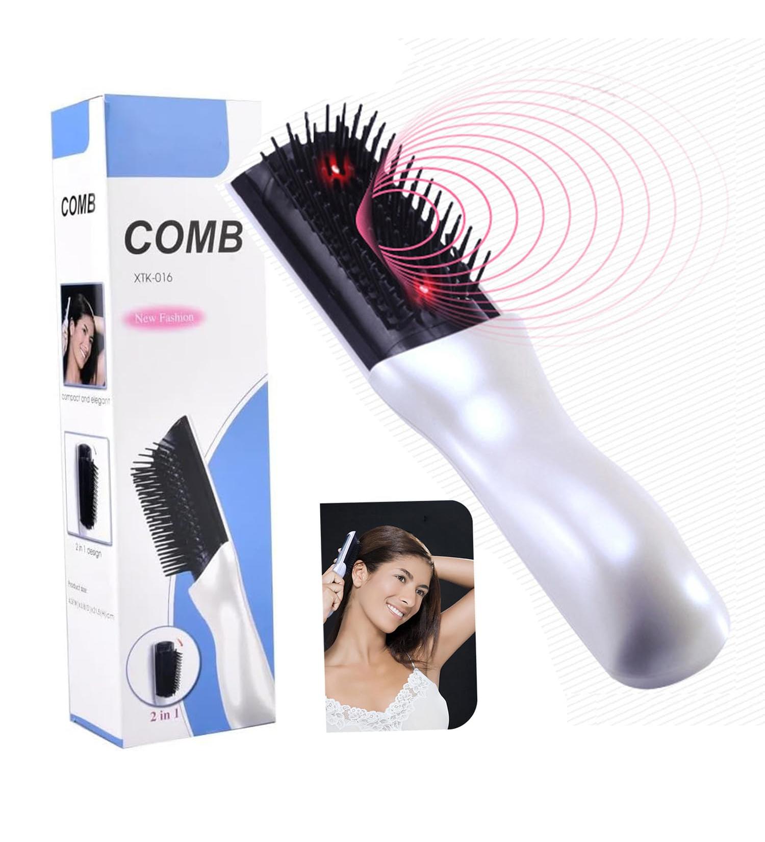 Buy 2-in-1 Electrical Head Massager Comb & Scalp Massage Brush - Anti-Hair Loss Vibration Hairbrush for Women & Men International Shipping Available - Buy Online on GoSupps.com