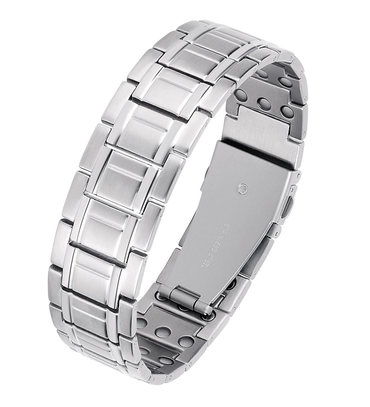 Buy Jeracol Men's Titanium Steel Magnetic Bracelet - 3500 Gauss Healing Adjustable Wristband with Distance Tool & Gift Box - Perfect Jewelry Gift - Buy Online on GoSupps.com