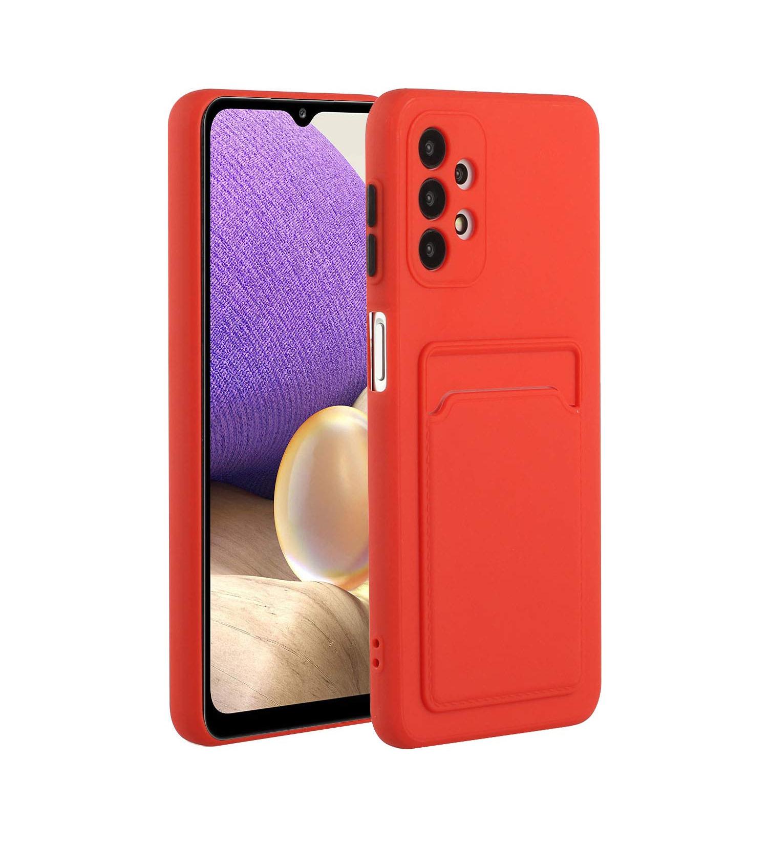 Tivenfezk Nadoli Ultra Thin Silicone Case for Samsung Galaxy A13 4G | Shockproof Scratch-Resistant Wallet TPU Cover with Credit Card Holder - Red - Buy Online on GoSupps.com