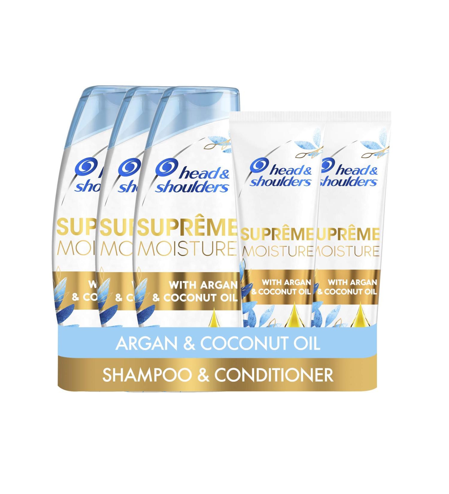  Head & Shoulders Head & Shoulders Supreme Moisture Argan Oil Anti-Dandruff Shampoo & Conditioner for Soft Hair Scalp Dandruff Treatment 3 x 400ml Shampoos & 2 x 3 x 400ml - Buy Online on GoSupps.com