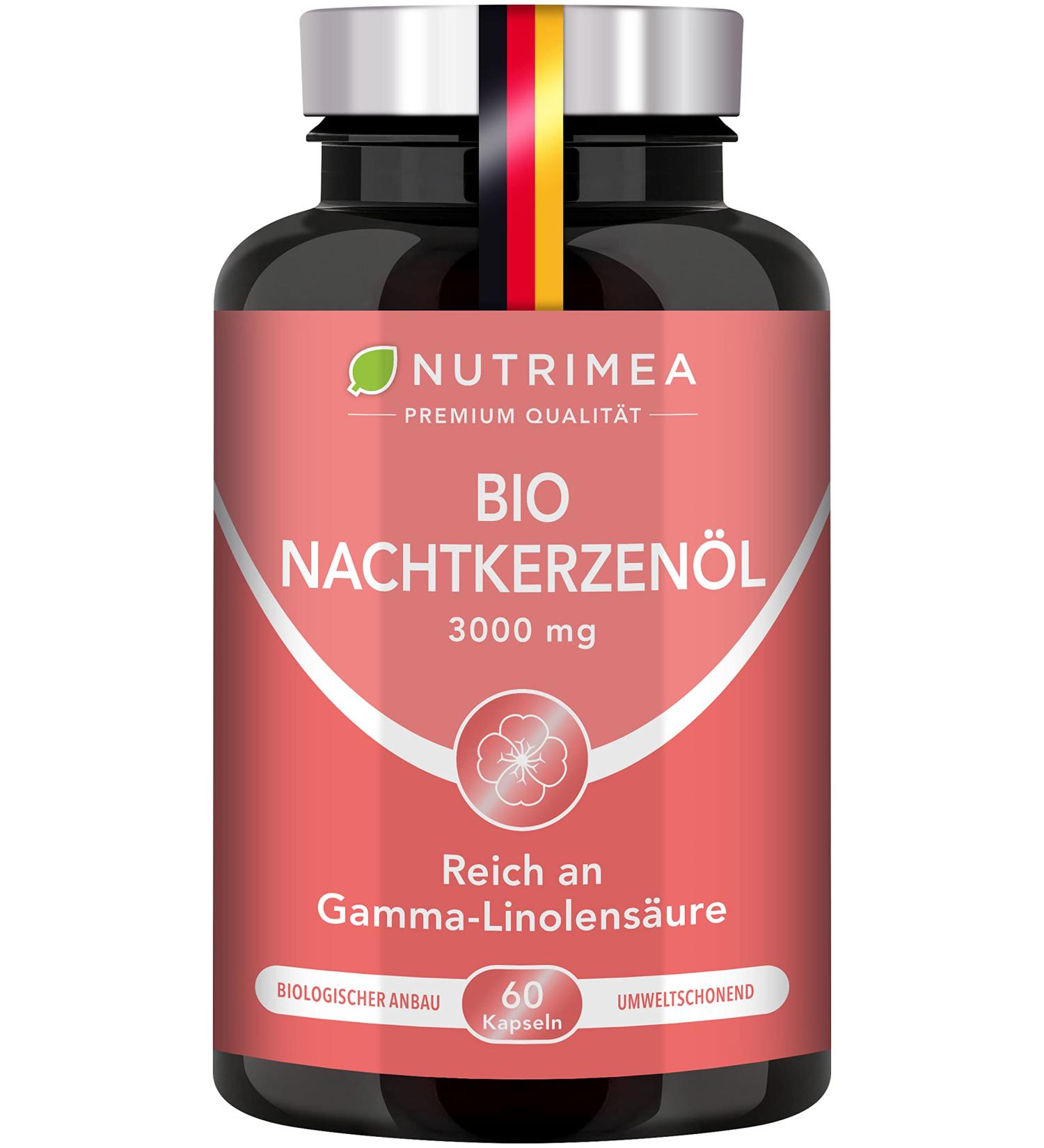Nighting Cup Oil Organic 1500mg - 100% Natural Cold-Pressed Dietary Supplements for PMS & Blemishes - Premium Quality - 60 Capsules | Nutrimea - Buy Online on GoSupps.com