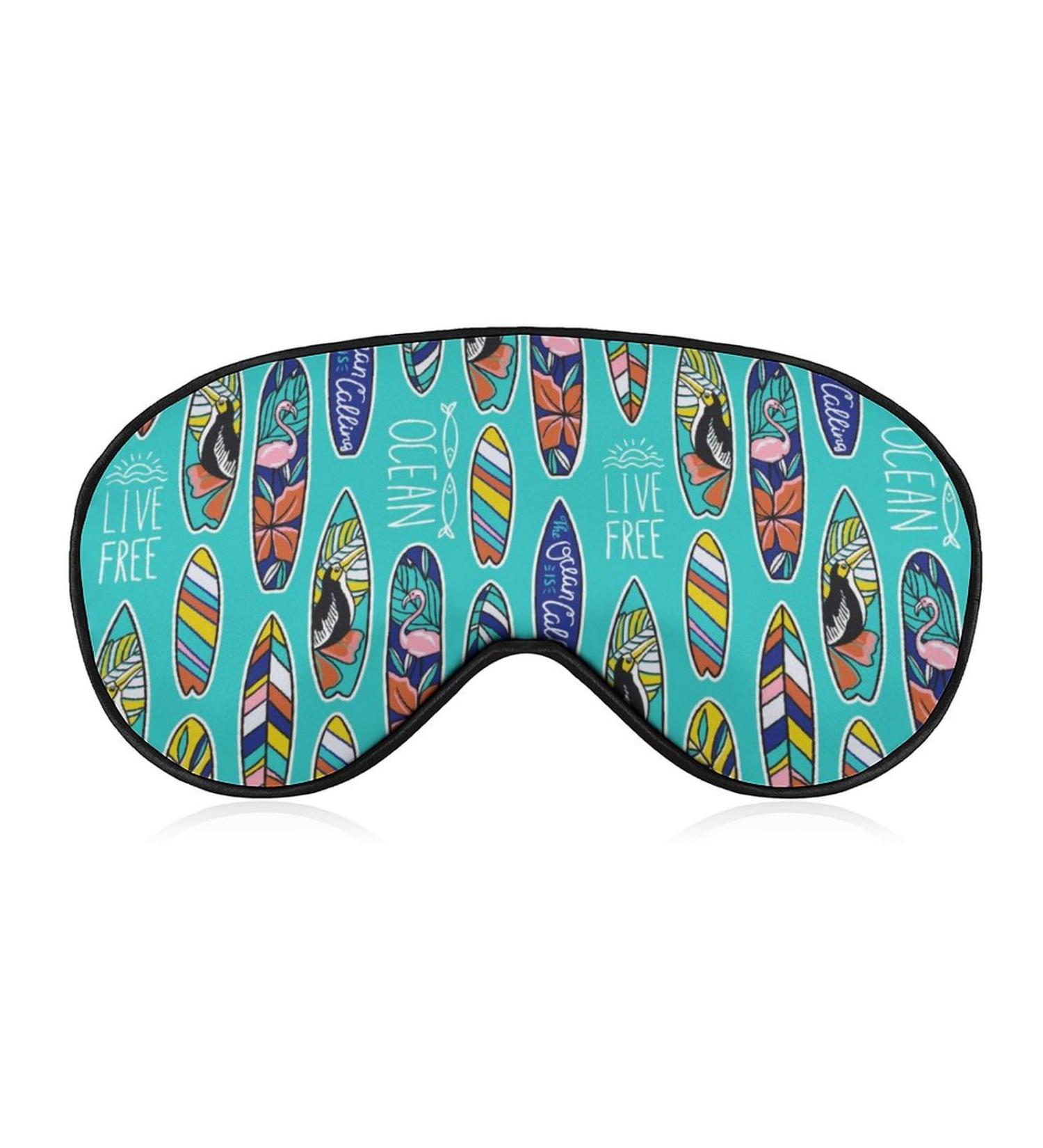 Stylish Phrase Surfboards Sleep Mask - Adjustable Strap, Light Blocking Eye Cover for Men and Women - Buy Online on GoSupps.com