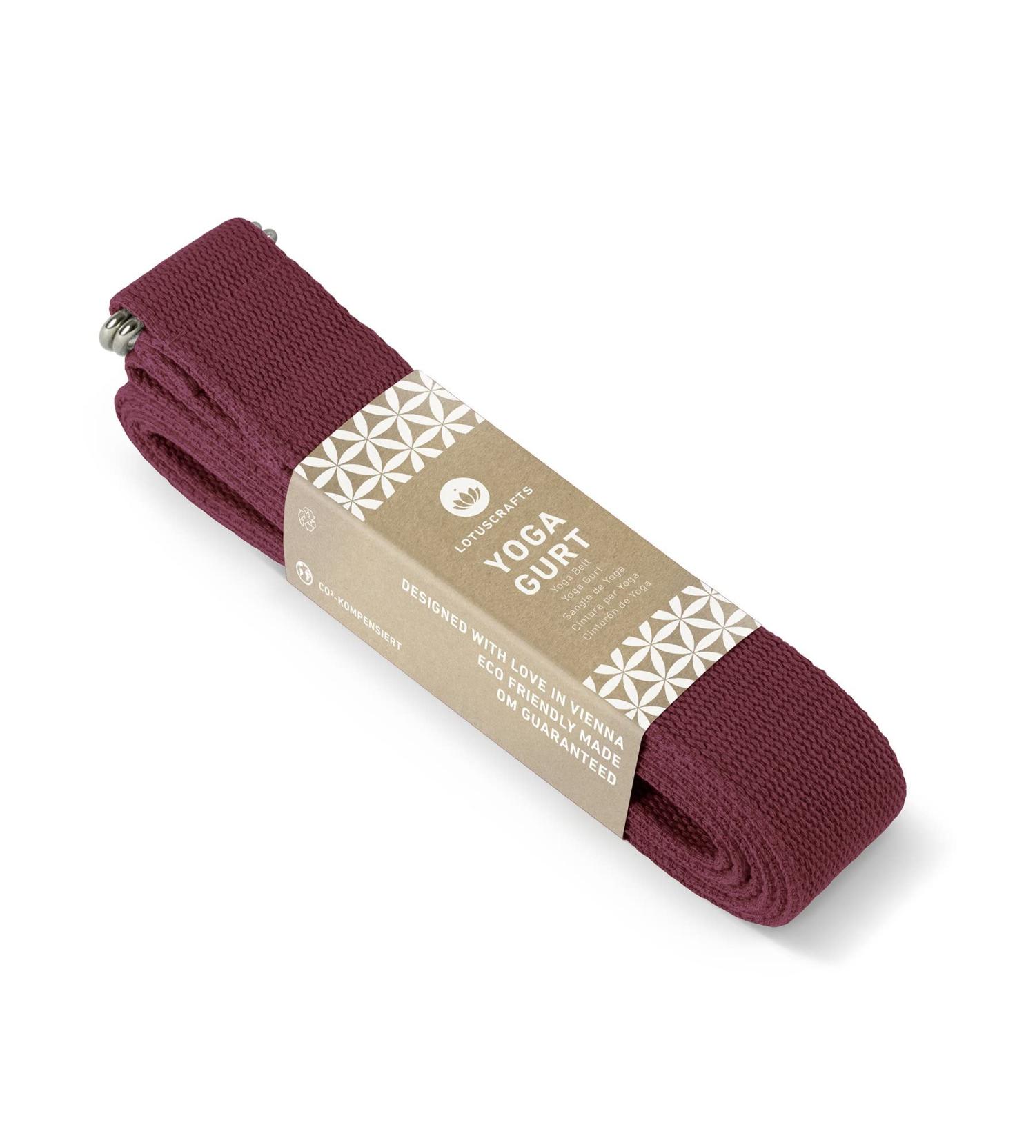 Lotuscrafts Yoga Gurt - 100% Cotton Yoga Belt for Stretching - Beginner & Advanced - Metal Closure 250x3.8 cm - International Shipping - Buy Online on GoSupps.com