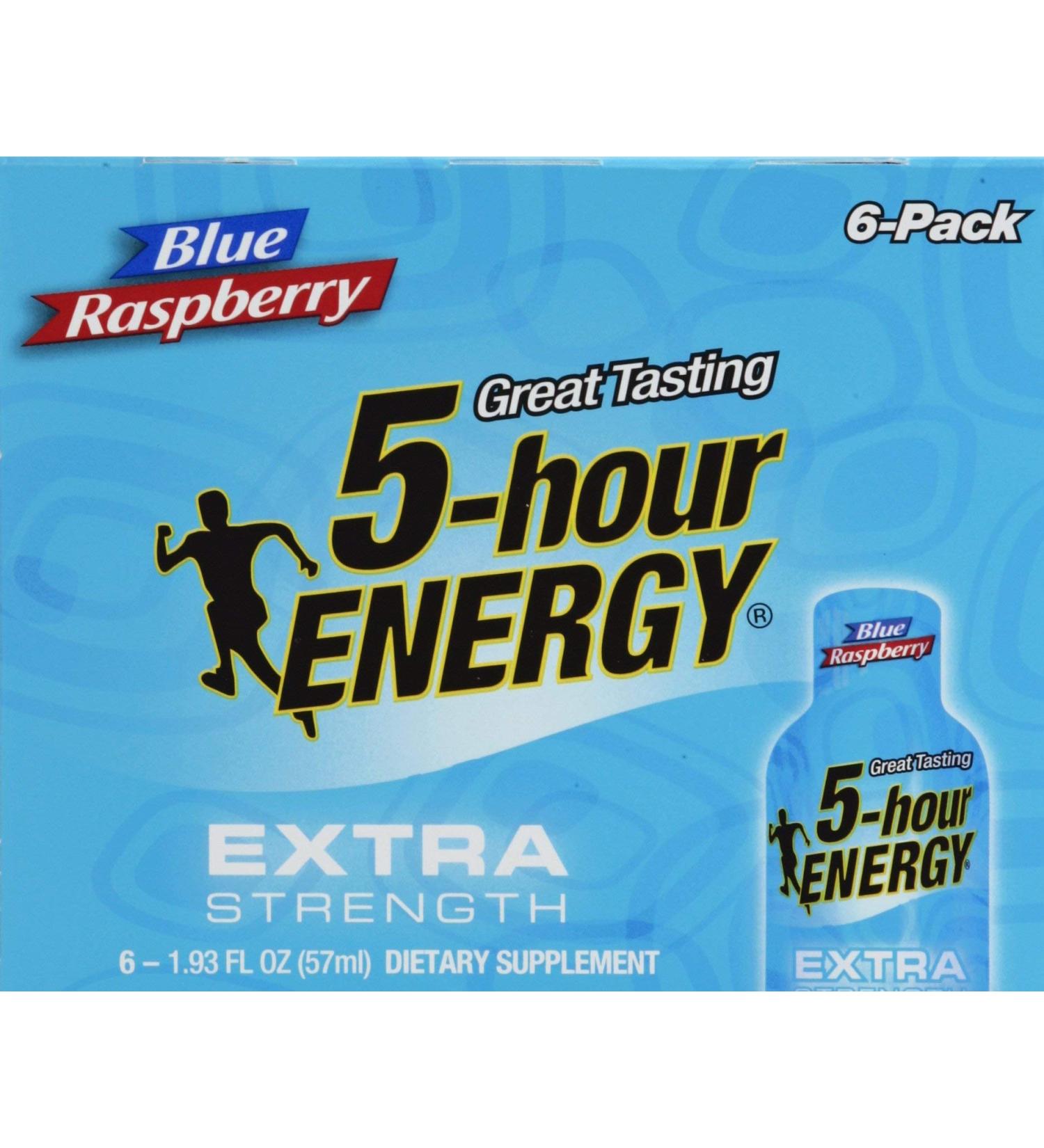 5 HOUR ENERGY EXTRA STRENGTH BLUE RASPBERRY LIQUID ENERGY SHOT PLASTIC BOTTLE 11.58 OZ - 0719410760061