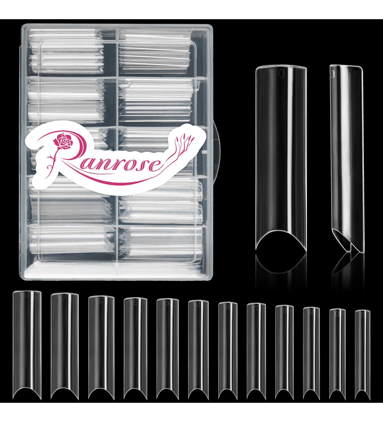 Ranrose 100PCS Extra Long 2XL C Curve Nail Tips - Clear Half Cover False Nails with Box - Buy Online on GoSupps.com