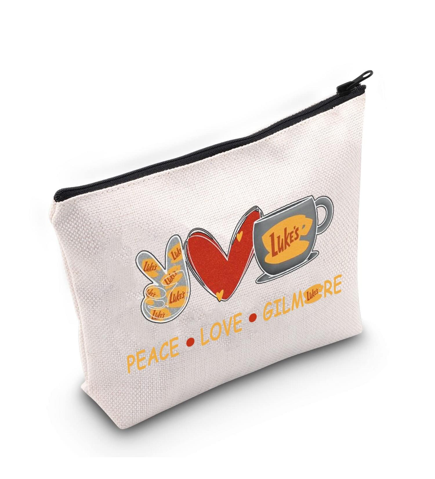 Levlo Funny Girl Inspired Cosmetic Bag - Perfect Gift for Luke's Fans | Peace Love Luke's Makeup Zipper Bag for Friends & Family - Buy Online on GoSupps.com