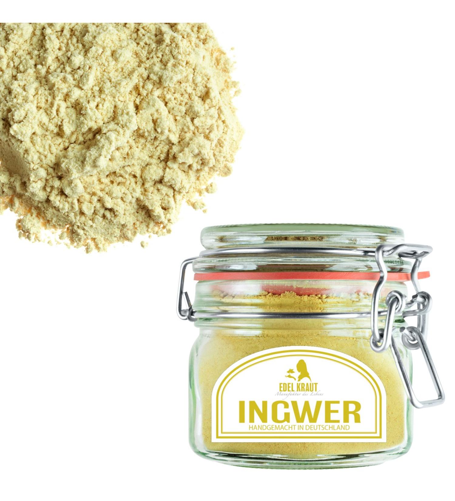 Buy Organic Ginger Powder 90g | Premium Glass Jar | 100% Pure Bio Ginger - Noble Herb - Buy Online on GoSupps.com
