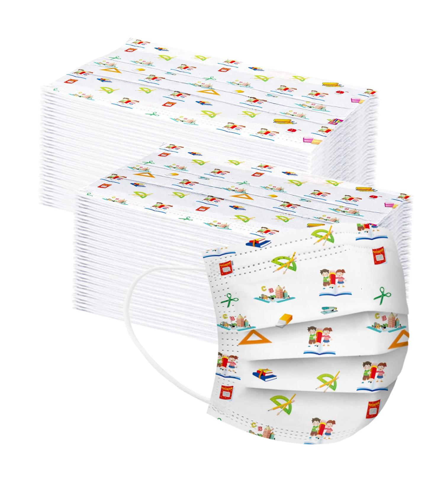 Kids Disposable Face_Mask Children Outdoor Back To School Supplies 3-Ply Breathable Auti-Dust Mouth Nose Protective Covers H-100pcs Kids - Buy Online on GoSupps.com