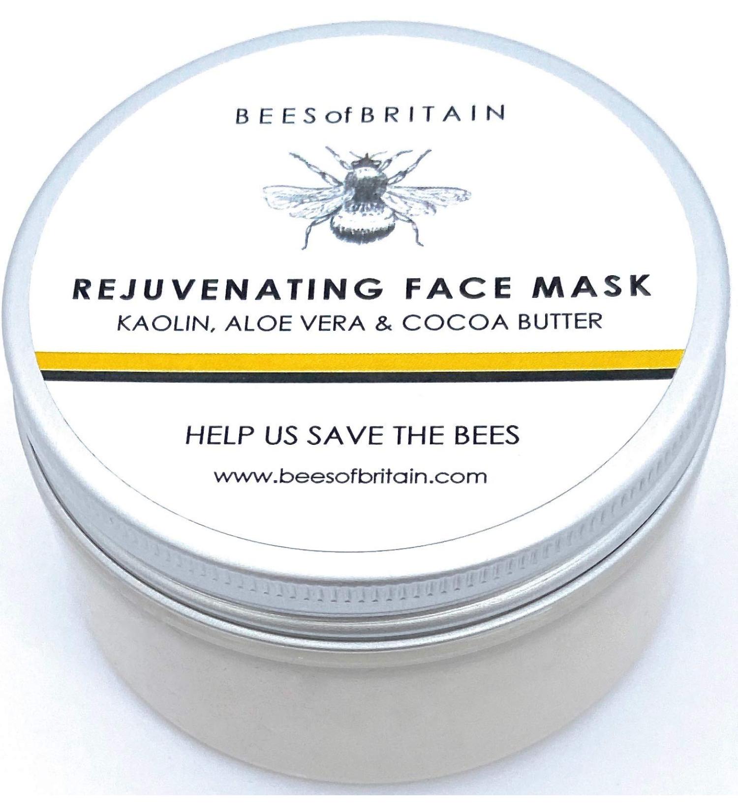 BEES of BRITAIN - 99% Natural Rejuvenating Face Mask. Ready to Use Deep Pore Skin Cleanser Face Mask Detox. We Donate 5% of our Profit to Save Bees + Pollinators. 125g - Buy Online on GoSupps.com