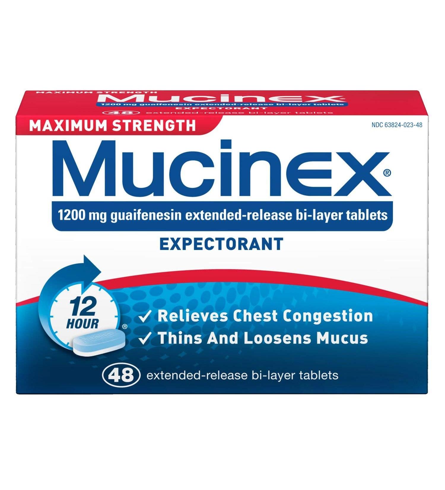 Mucinex Chest Congestion Relief Expectorant Tablet - Maximum Strength - 48 ct.