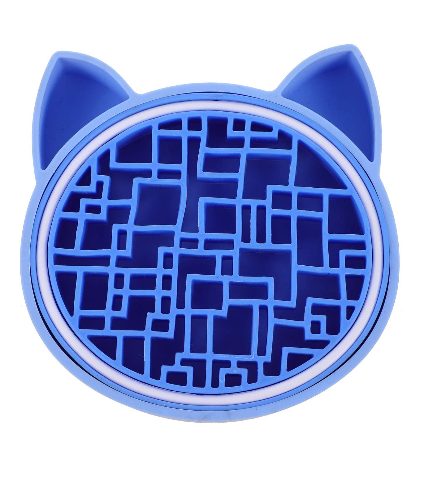 Lurrose Cat Shape Silicone Makeup Brush Cleaning Mat - 2 in 1 Brush Cleaner & Dryer Tray - Portable Cosmetic Scrubber Pad for Home & Travel (Blue - Buy Online on GoSupps.com