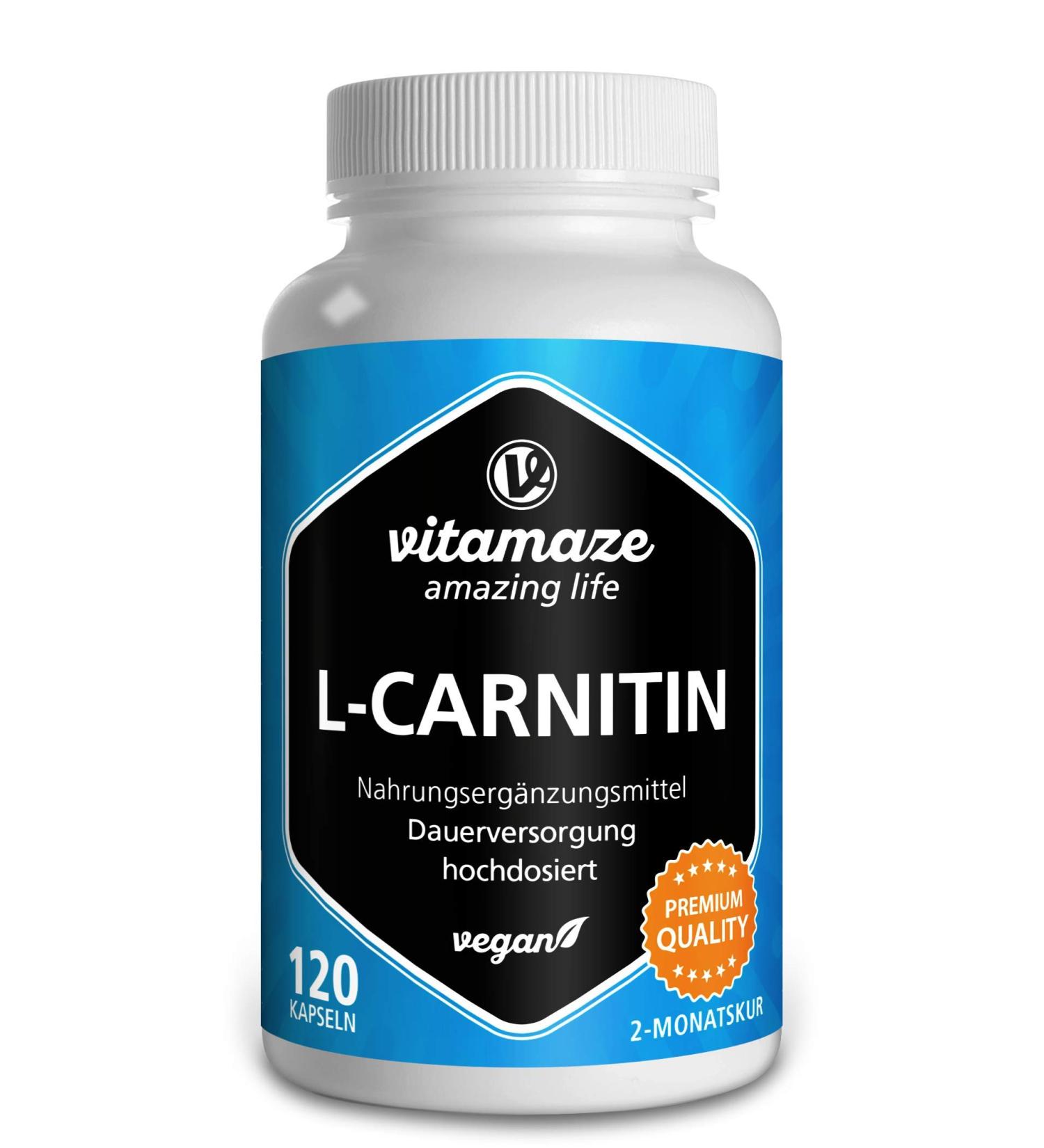 L-Carnitine 1000mg High Strength Supplement for Weight Loss & Energy | 2 Month Supply | Ideal for Athletes | Organic & Additive-Free - Buy Online on GoSupps.com