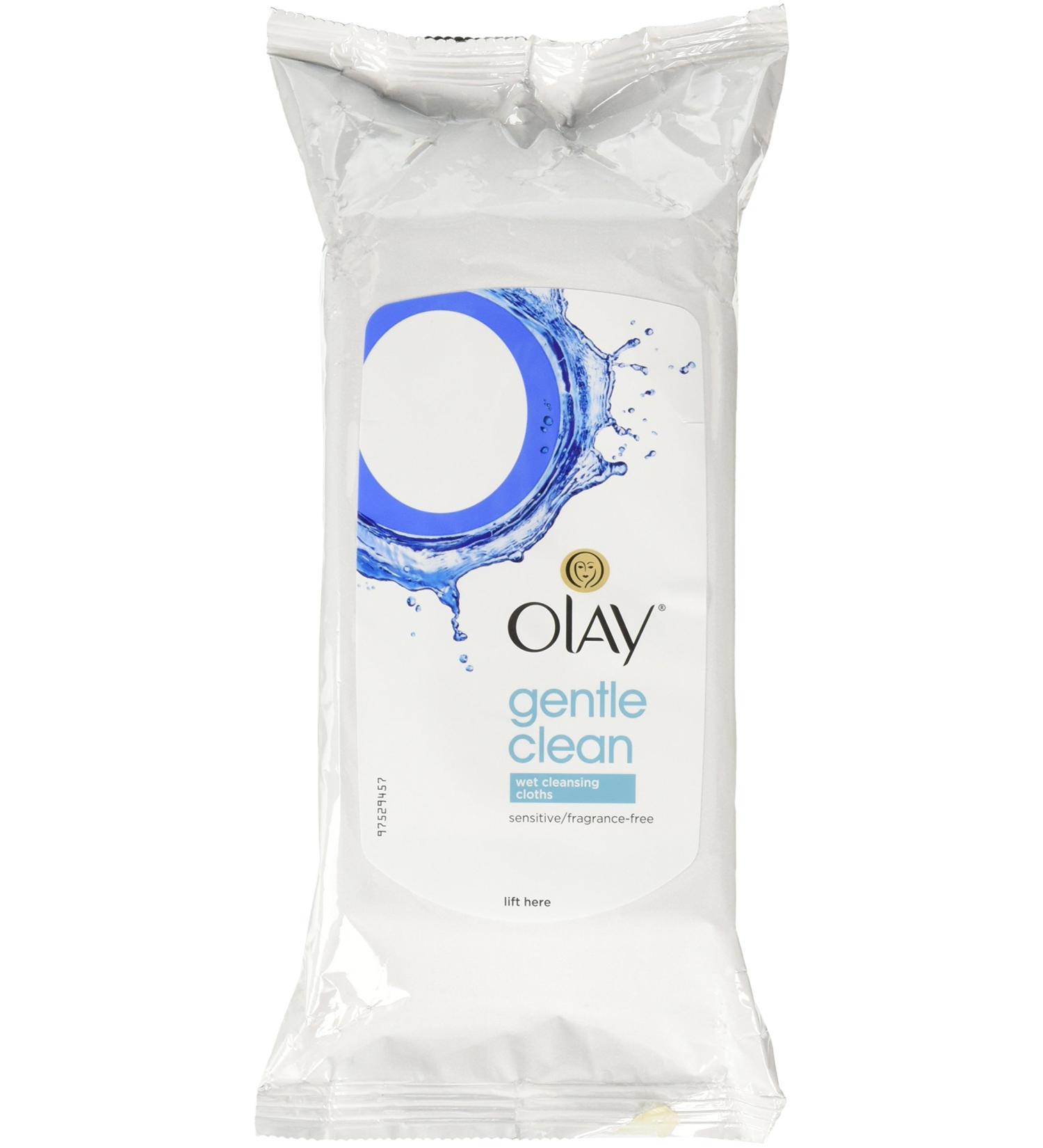 Olay Wet Cleansing Cloths Gentle Clean Sensitive/Fragrance-Free 30 Count (Pack of 3)