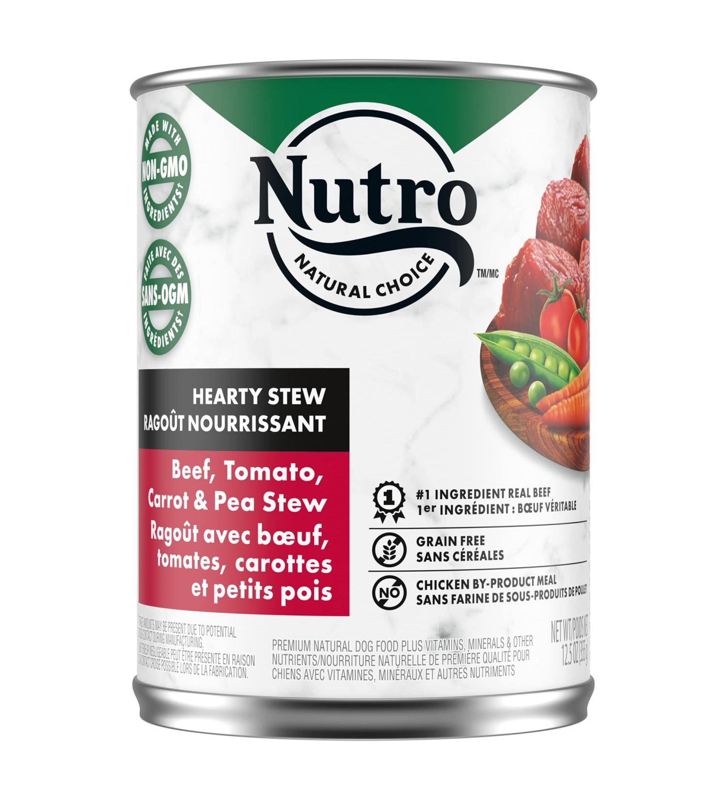 NUTRO Hearty Stew Adult Wet Dog Food Chunky Beef Tomato Carrot & Pea Stew 355g Can (Pack of 12) Can Beef & Tomato 355 g (Pack of 12) - Buy Online on GoSupps.com