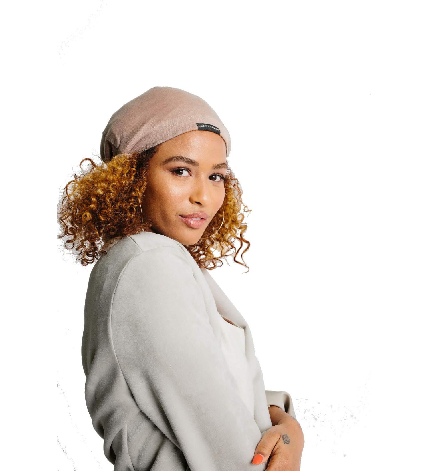 Grace Eleyae Satin Lined Sleep Cap - Women's Silky Beanie for Soft & Stylish Hair Care (Walnut) - Buy Online on GoSupps.com