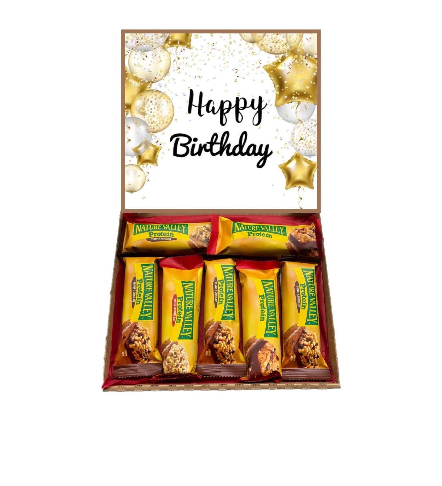 Happy Birthday Natures Valley Variety Protein Bar Box Gift Hamper Present - Buy Online on GoSupps.com
