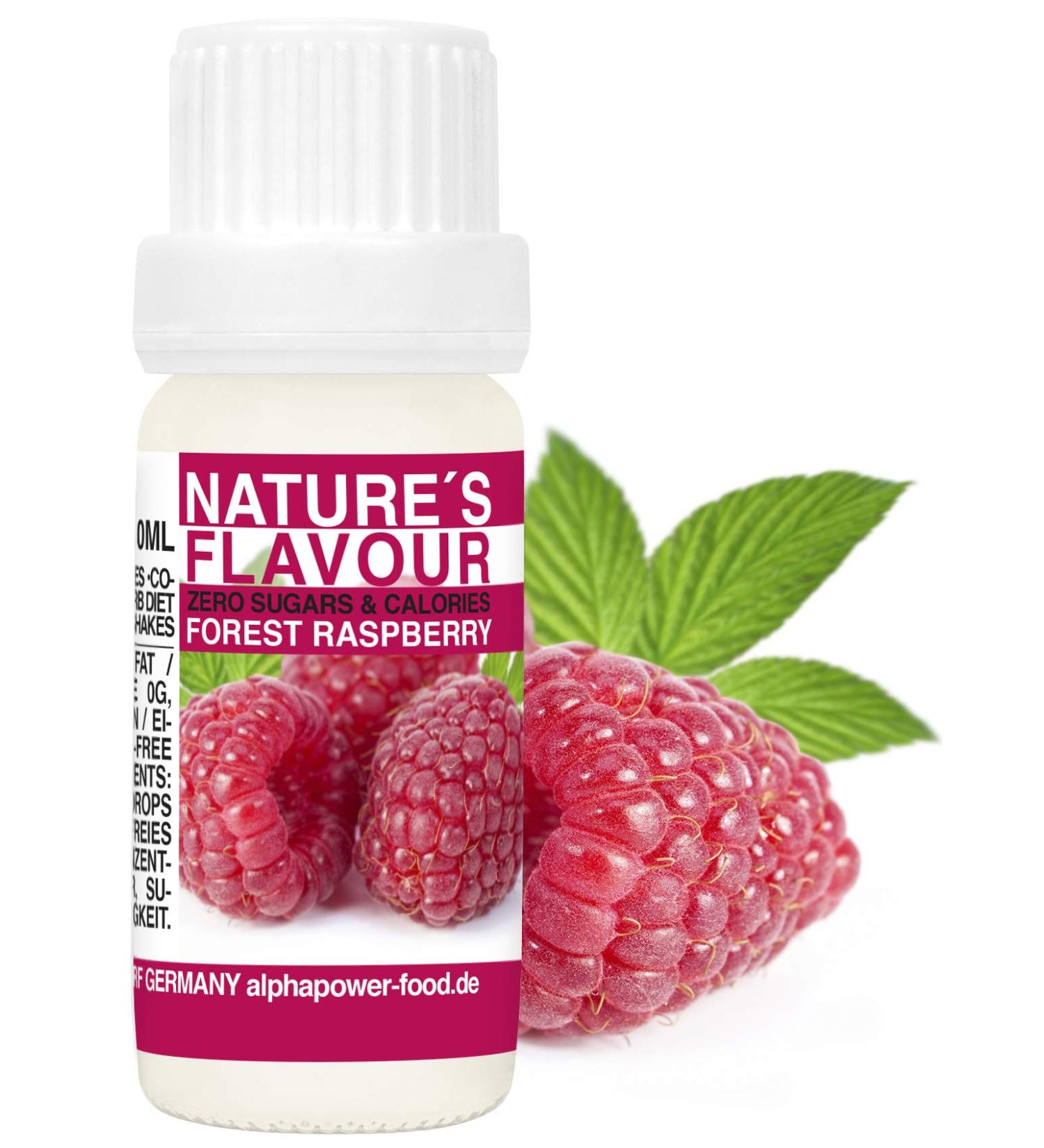 Flavor Drops Forest - Raspberry | 100% Natural Food Aroma | Calorie & Sugar-Free Flavor Drops for Baking Water Curd | 10ml Pack - Buy Online on GoSupps.com