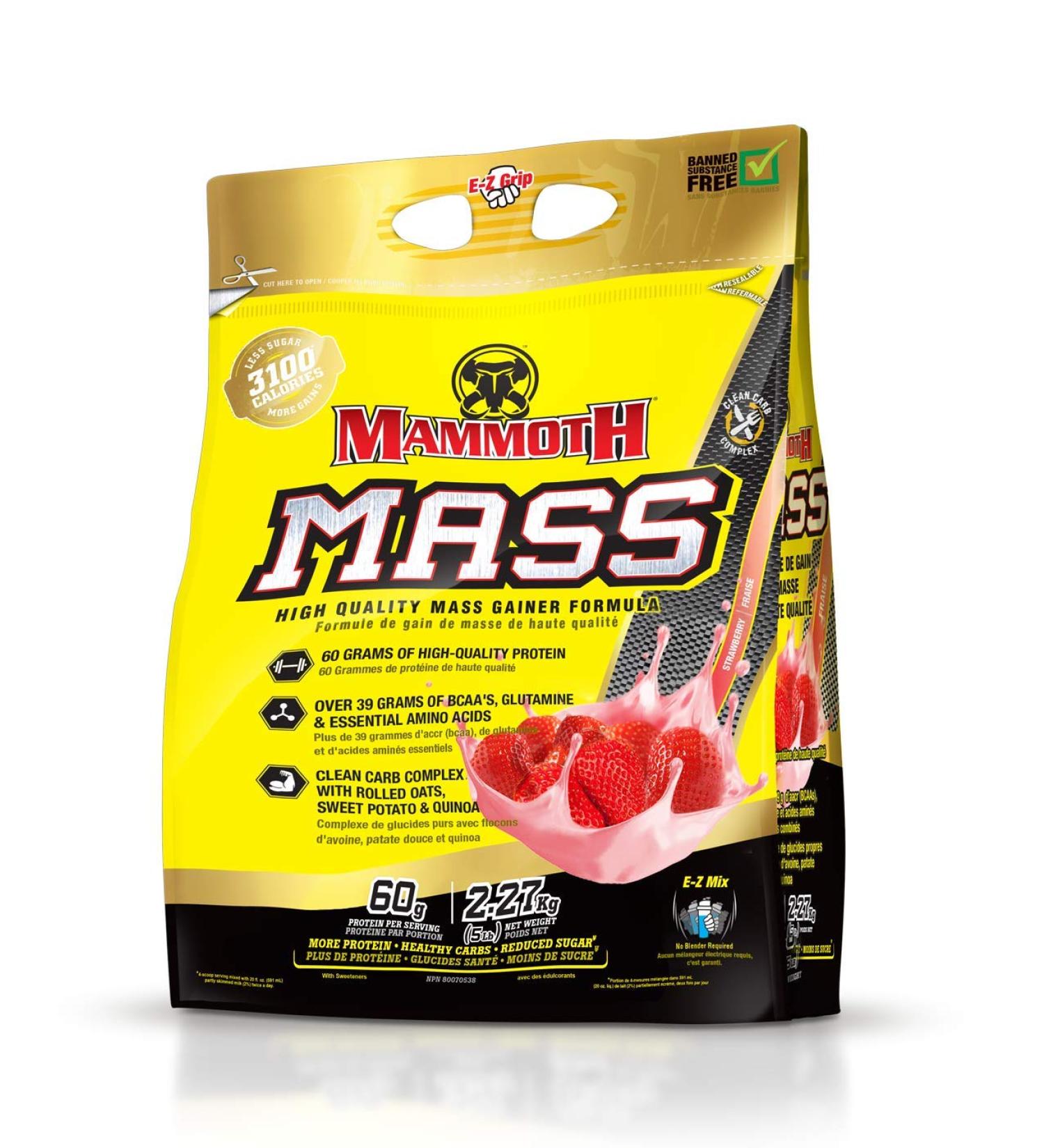 Inter-Active Nutrition Mammoth Mass Supplement 2.27kg Strawberry - Buy Online on GoSupps.com