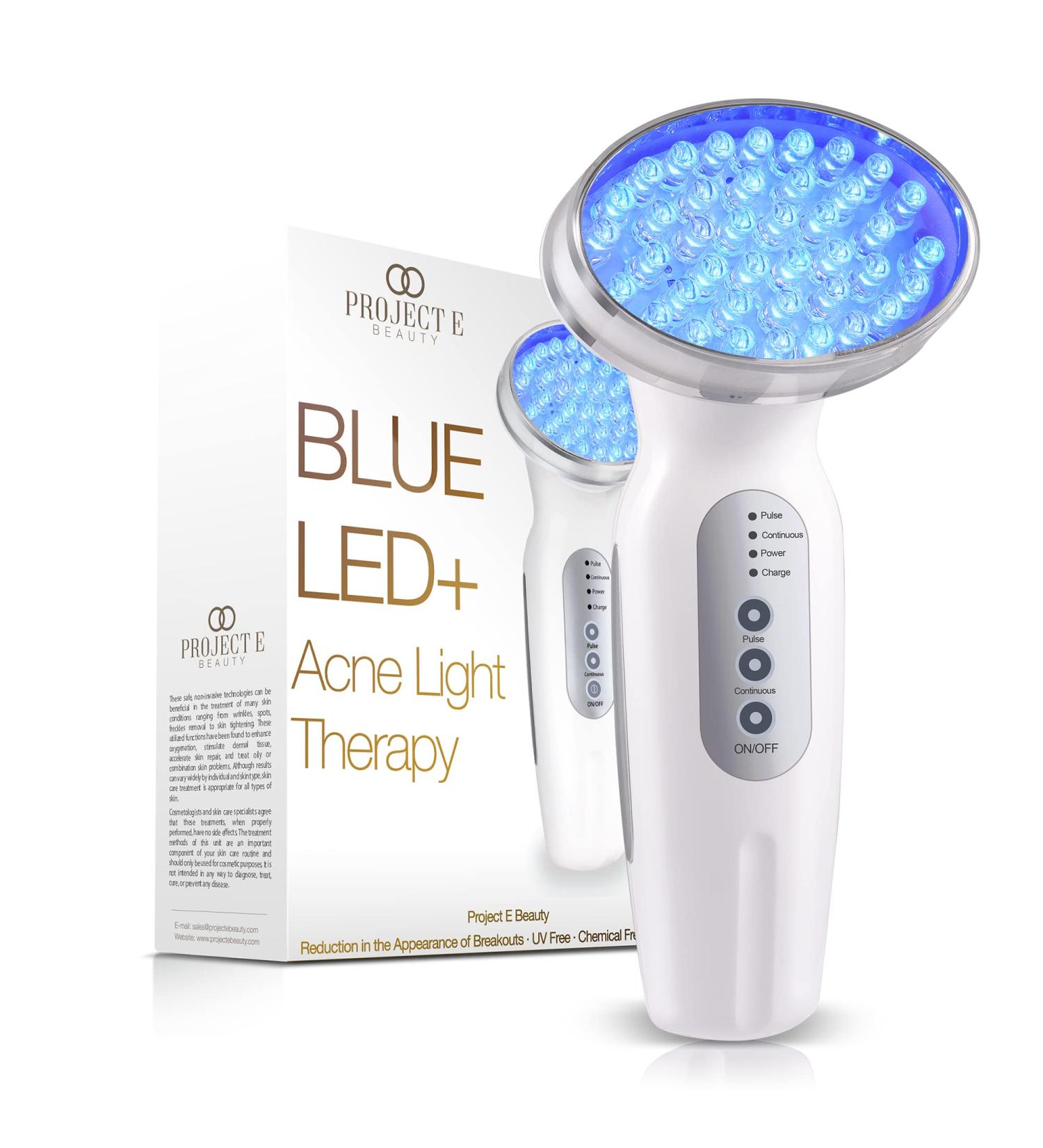 Blue LED+ Acne Light Therapy by Project E Beauty | Anti-Acne Skincare | Reduce Dark Spots & Scars | Calm Inflammation & Sensitive Skin | Remove Blemishes | For Skin Rashes & Oily Skin - Buy Online on GoSupps.com