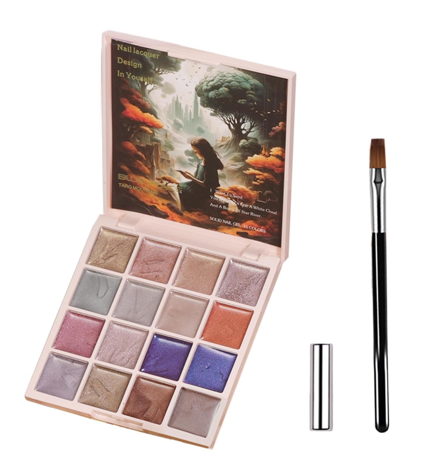 Solid cream gel multifunctional cat eye gel 16 colors Portable Nail Design Art Painting Manicure Kit for Women Girls Home Travel - Buy Online on GoSupps.com