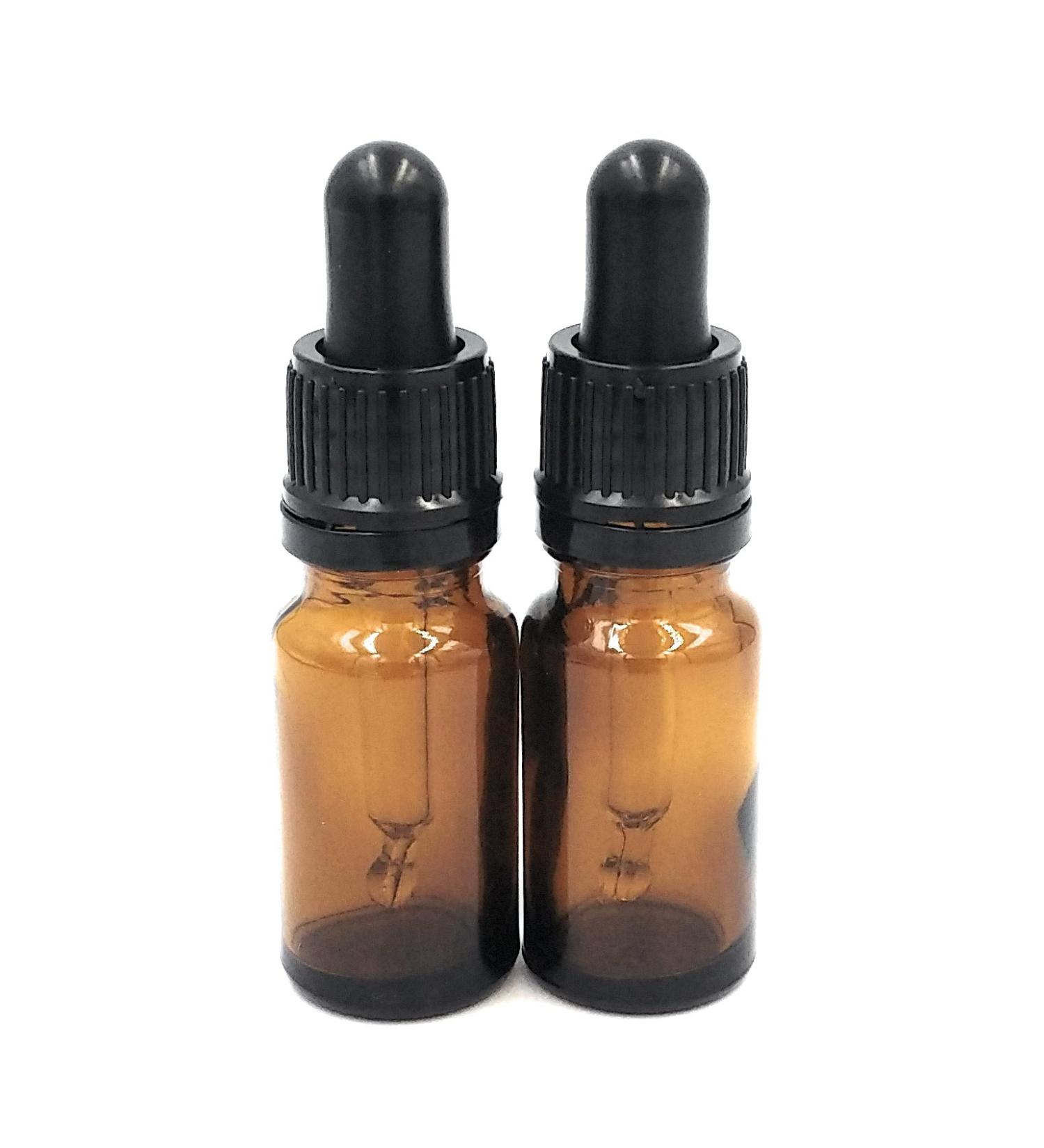 Two 10ml Amber Glass Bottles With Pipette