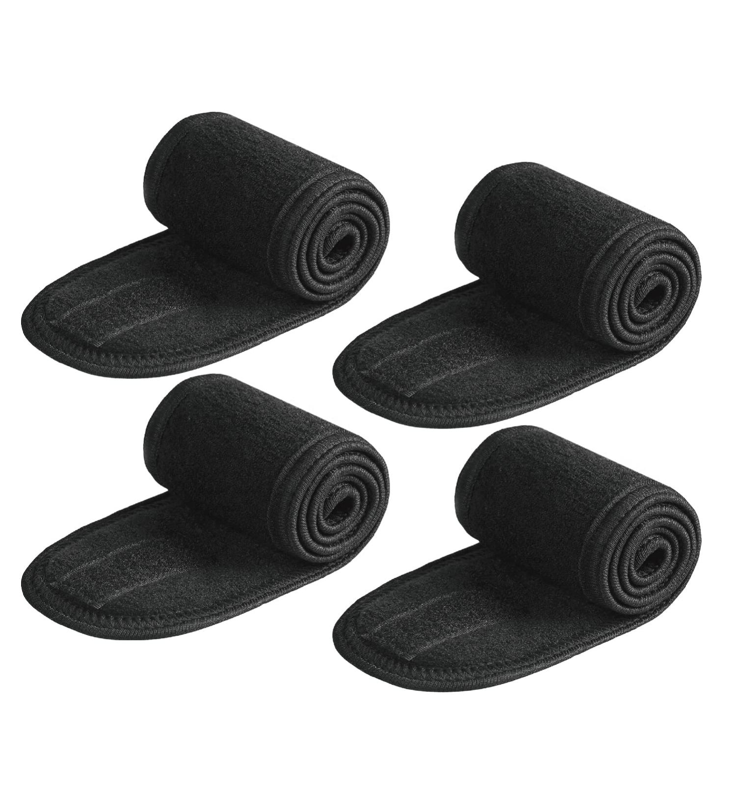 Spa Headband 4 Pack - Ultra Soft Adjustable Terry Cloth Wrap for Face Washing, Shower, Facial Mask - Black - Buy Online on GoSupps.com