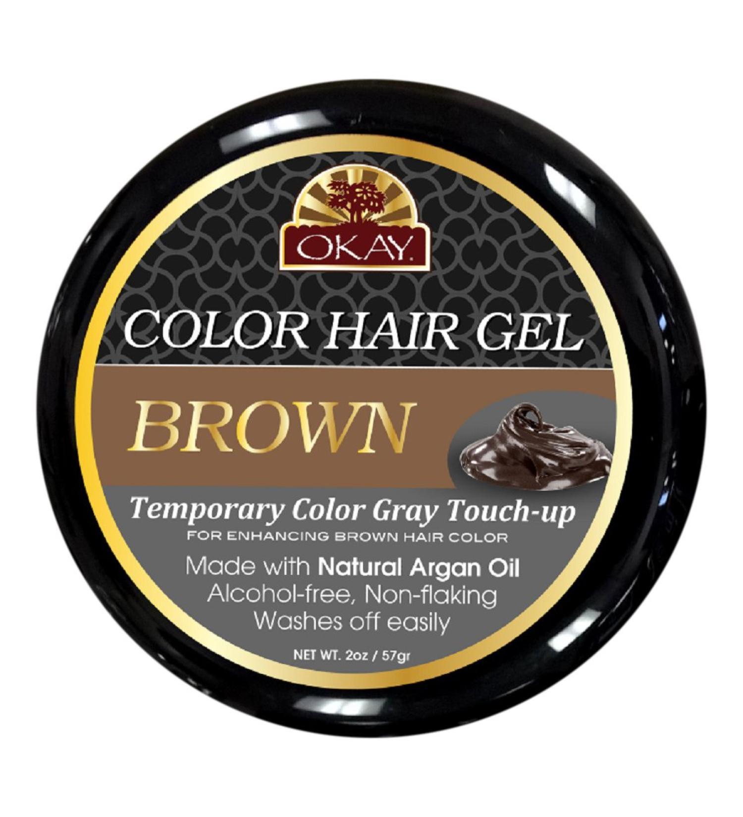 OKAY Color Hair Gel Brown 2 Ounce