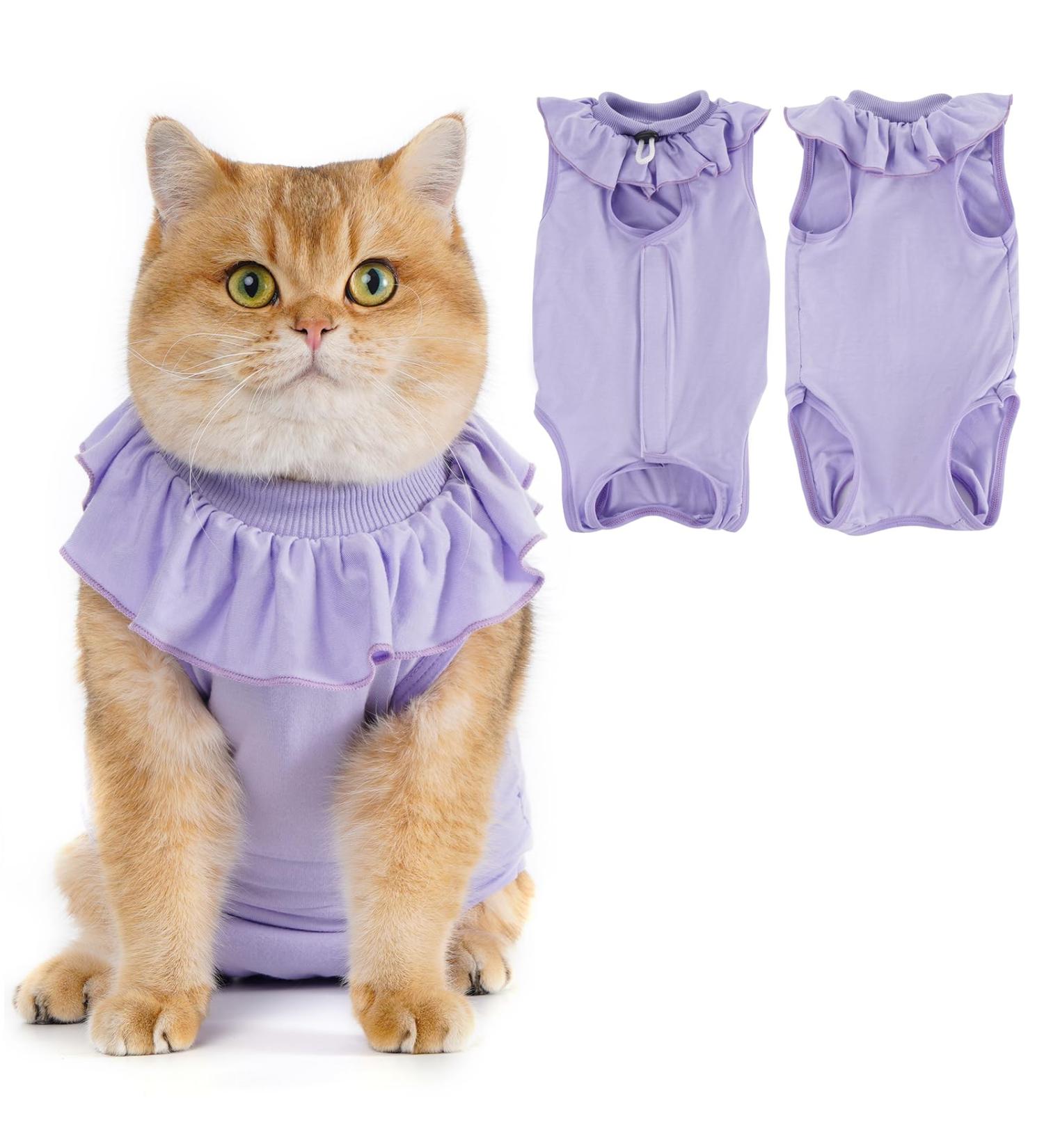 Avont Katzenbody: Recovery Suit for Cats - Post-Op Castration & Spay Leak Protection for Abdominal Wounds - Medium Lilac - Buy Online on GoSupps.com