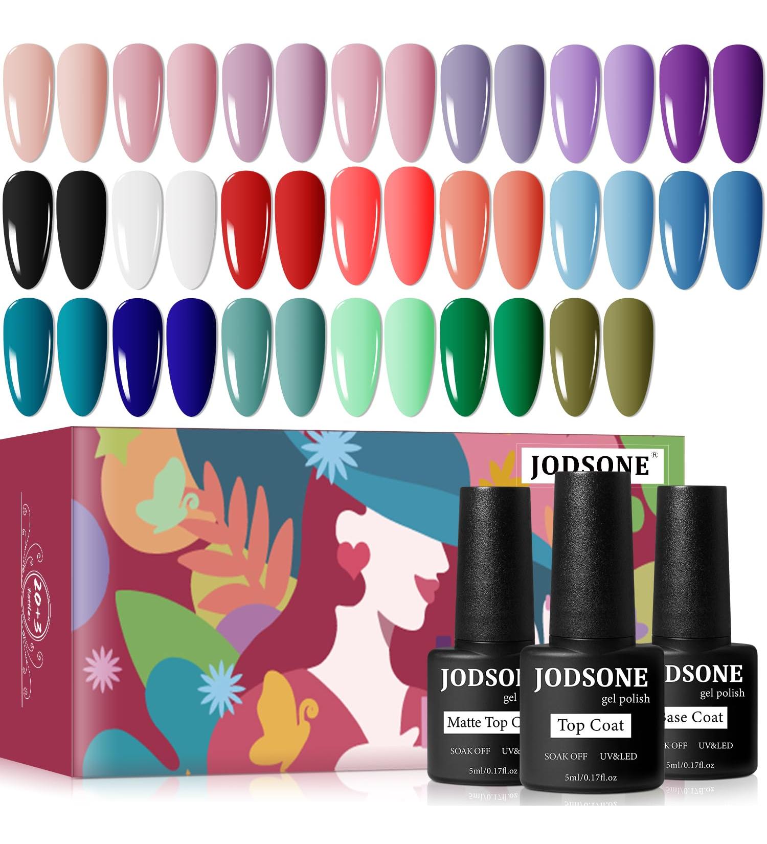 JODSONE 20 Colors Gel Nail Set - High Shine Polish Base & Top Coat - Perfect Gifts for Nail Art Lovers - Buy Online on GoSupps.com