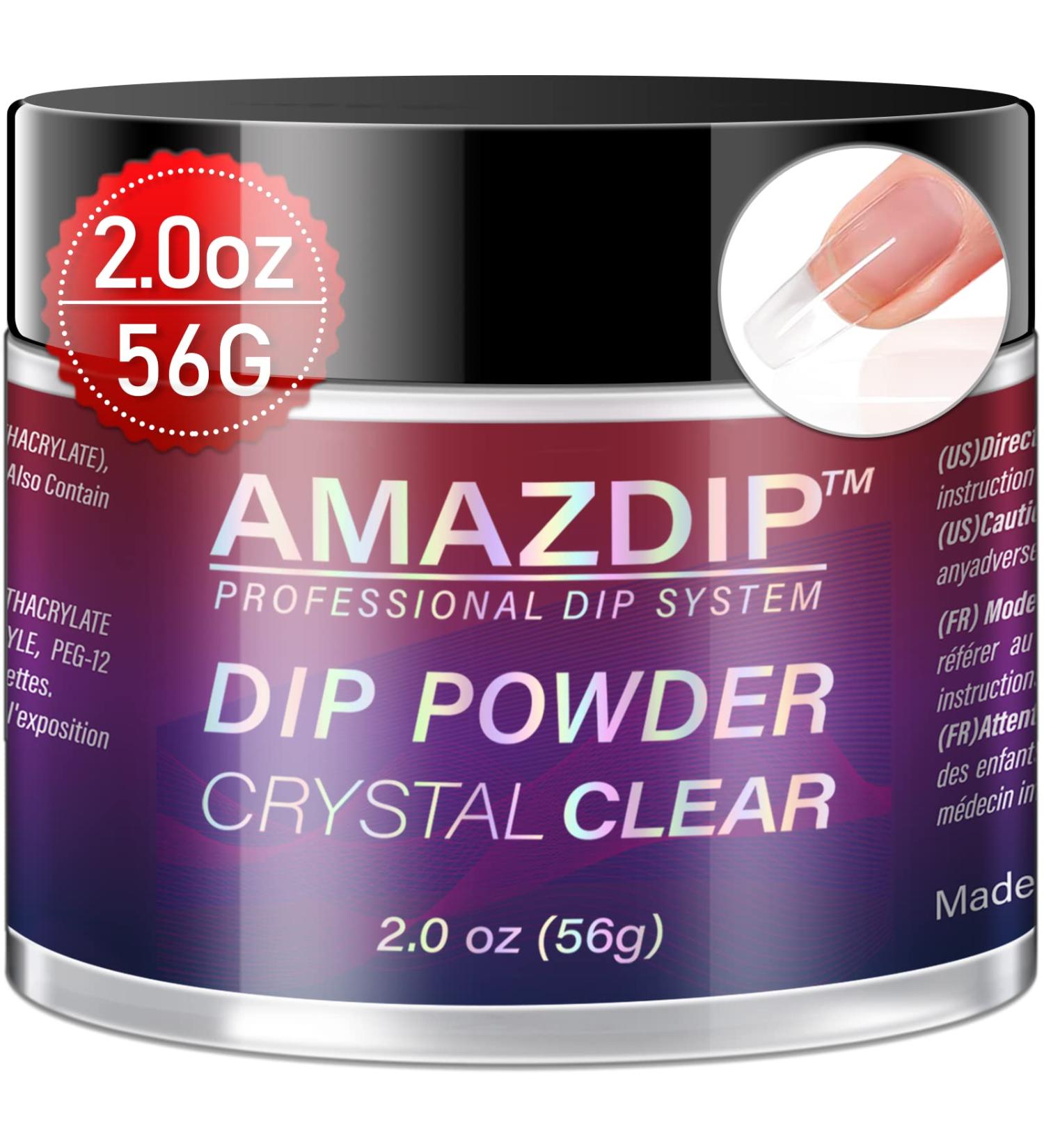 AMAZDIP Dip Powder Clear Color 2oz - Perfect for French Nail Art | Salon & DIY at Home - Buy Online on GoSupps.com