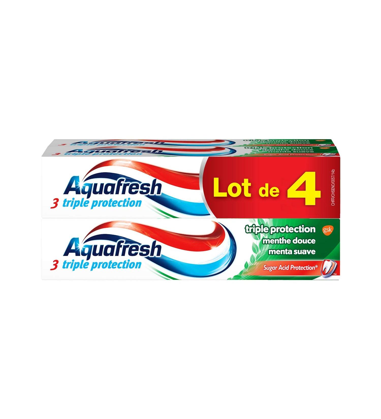 Aquafresh Triple Protection Toothpaste For Strong Teeth and Fresh Breath Sweet Mint Flavor Pack of 4x75ml - Buy Online on GoSupps.com