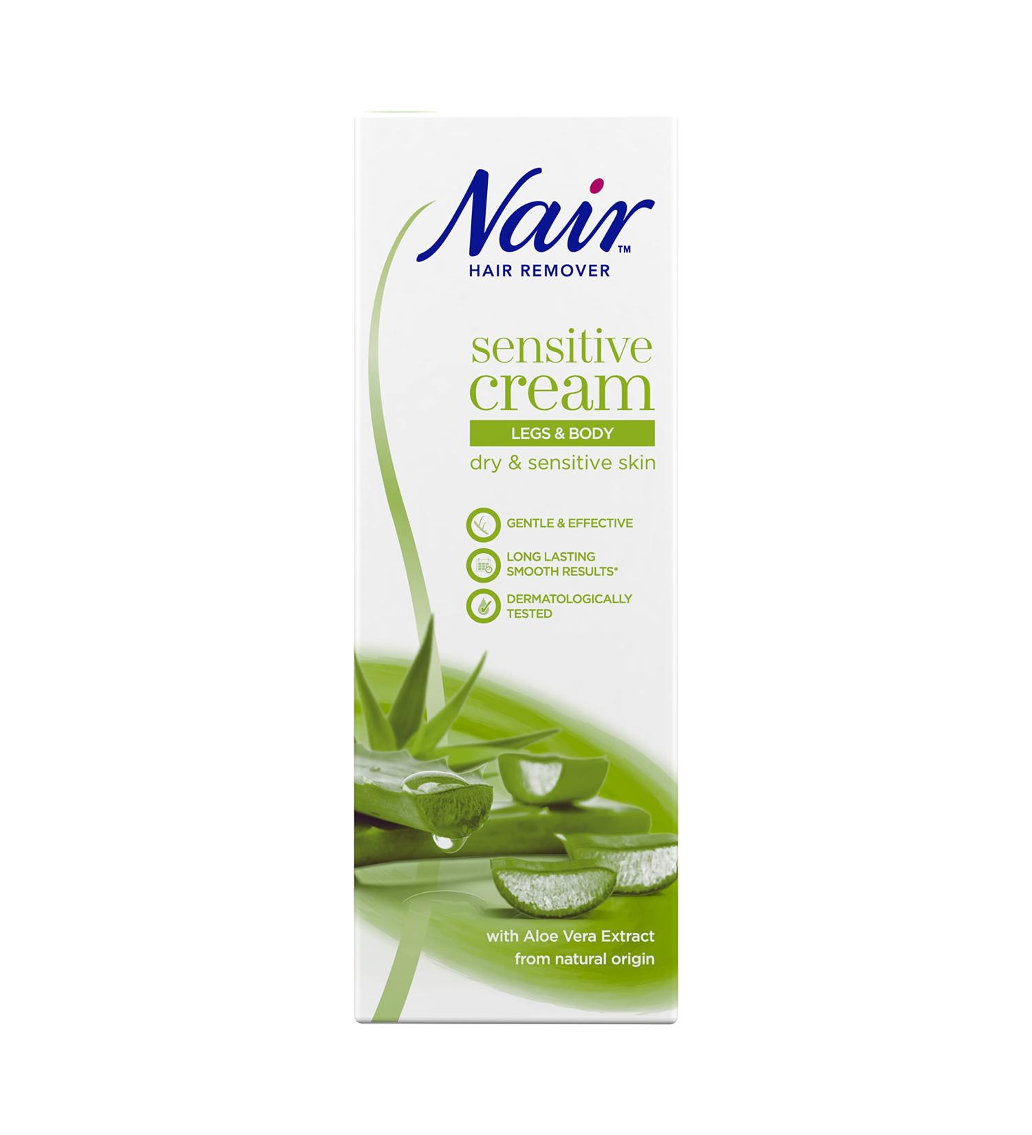 Nair Hair Removal Sensitive Cream with Camellia Oil & Ylang-Ylang - 200ml | For Dry & Sensitive Skin - Legs & Body - Buy Online on GoSupps.com