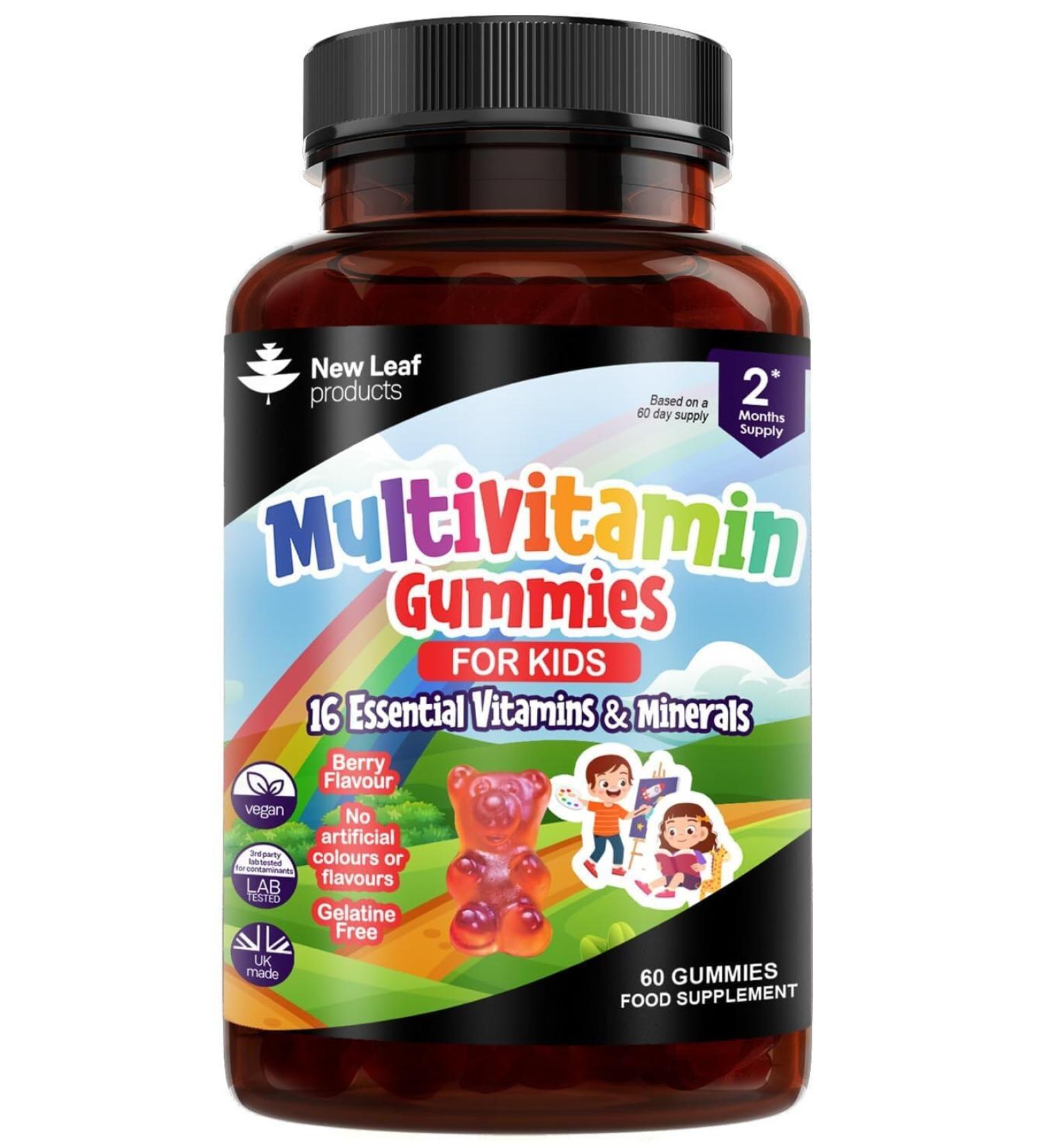 Kids Multivitamin Gummies with Zinc - 16 Essential Vitamins & Minerals - Gluten-Free Vegan Halal Formula - 60 Count - Buy Online on GoSupps.com