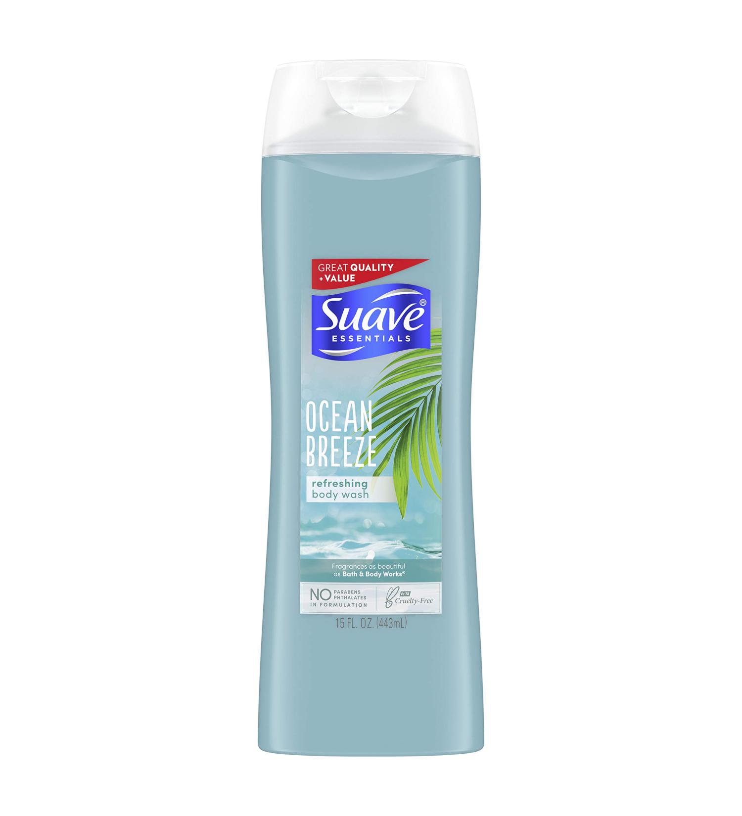 Suave Essentials Body Wash - Ocean Breeze Scent | 15 Fl Oz | Hydrating & Refreshing | International Shipping - Buy Online on GoSupps.com