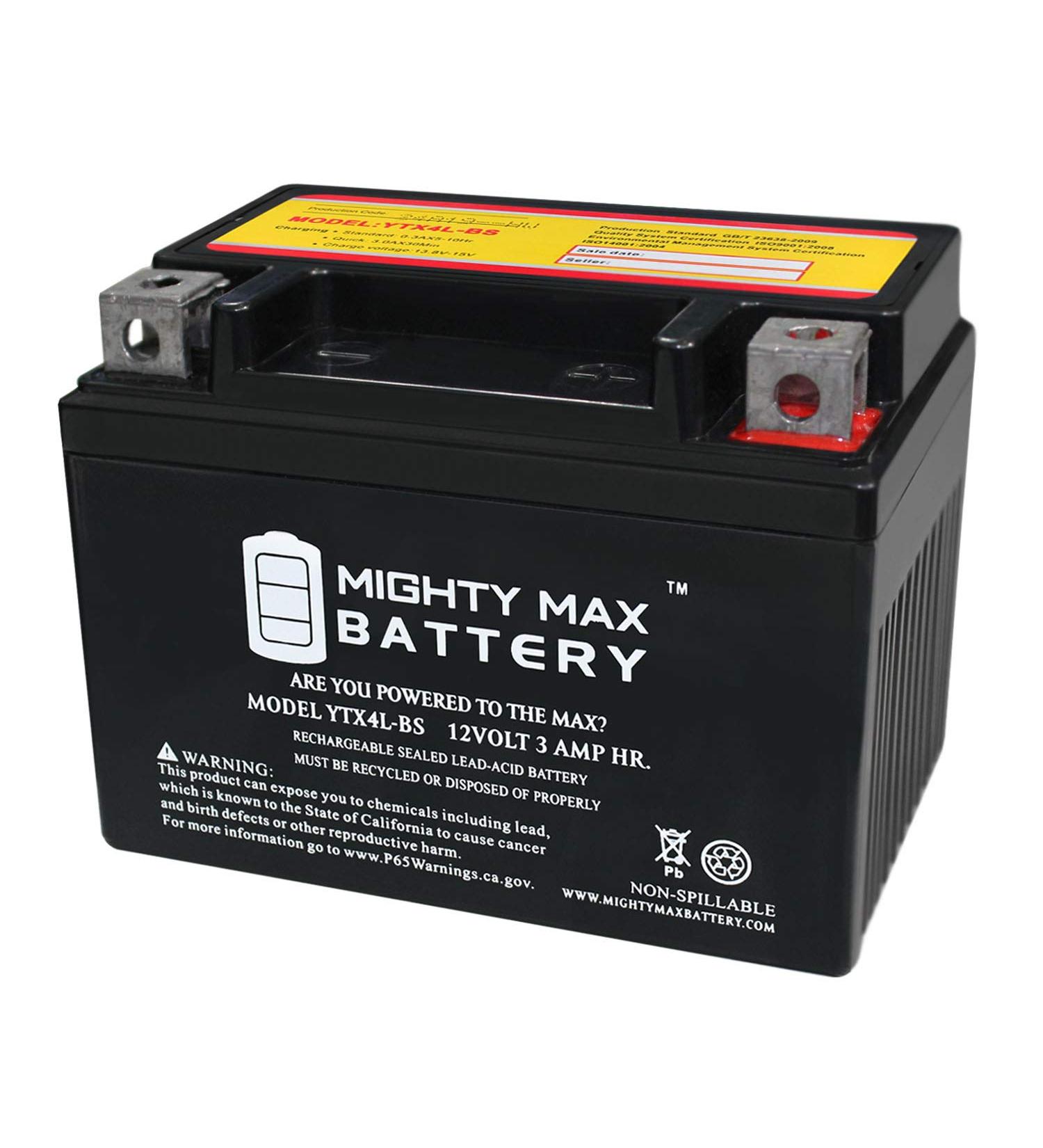 Mighty Max YTX4L-BS SLA Replacement Battery for EverStart ES4LBS - High Performance & International Shipping - Buy Online on GoSupps.com