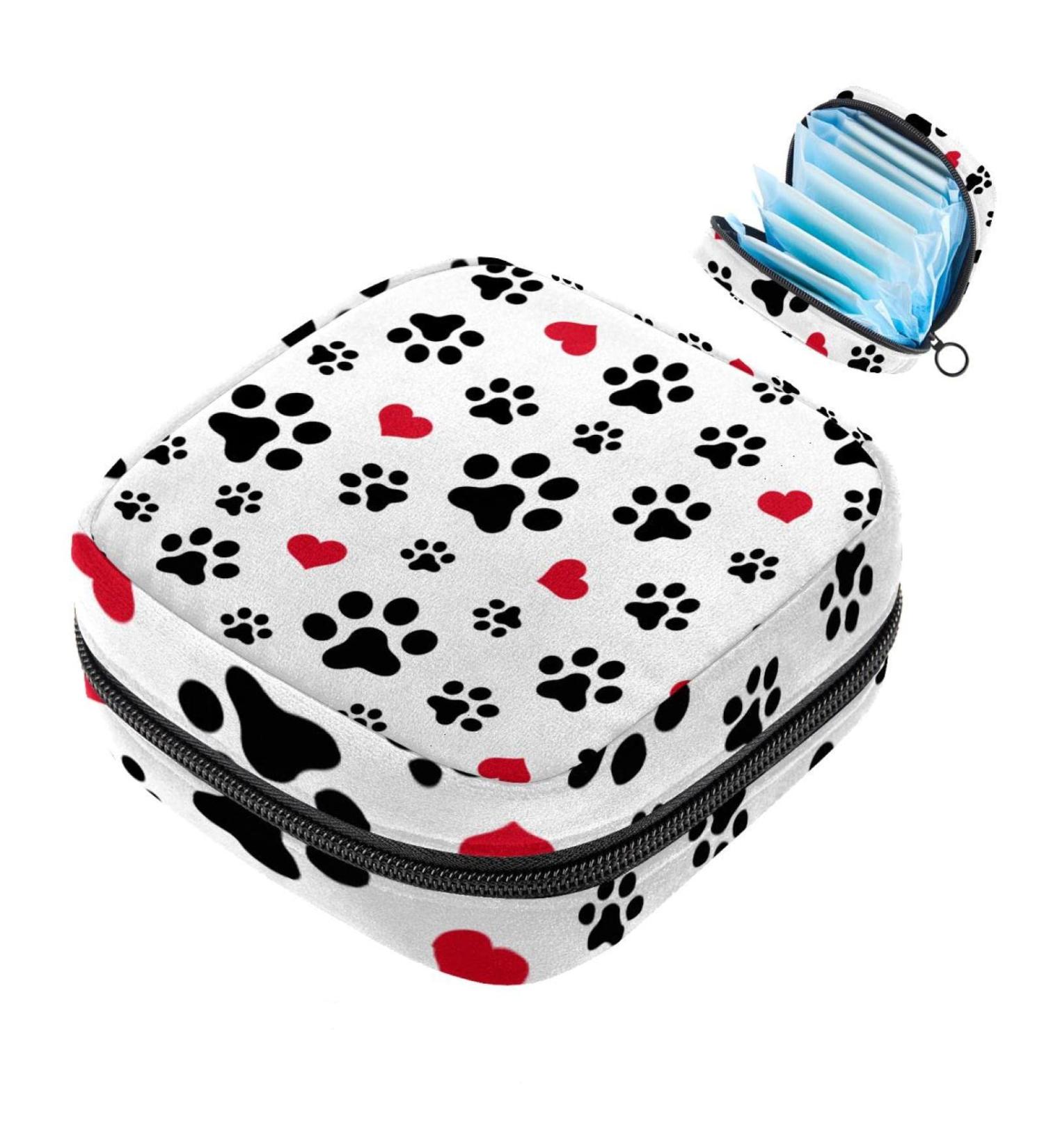 Womens Binding-Up Bags | Dog Paw Red Hearts Pattern | Tampon Storage & Menstrual Betting Bags - Zezenb cken - Buy Online on GoSupps.com