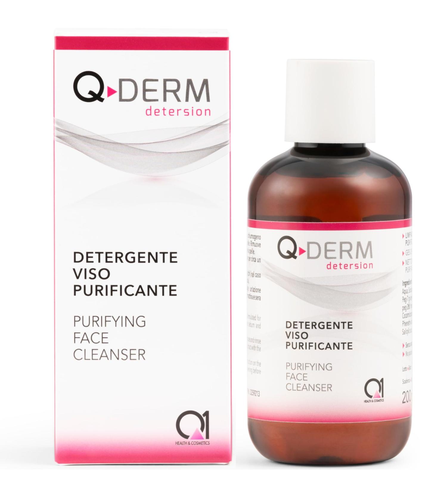 Q1 Q Derm Purifying Cleanser Deep Cleansing Action | Cleanser for oily skin that removes sebum and impurities for facial cleansing 200 ml - Buy Online on GoSupps.com