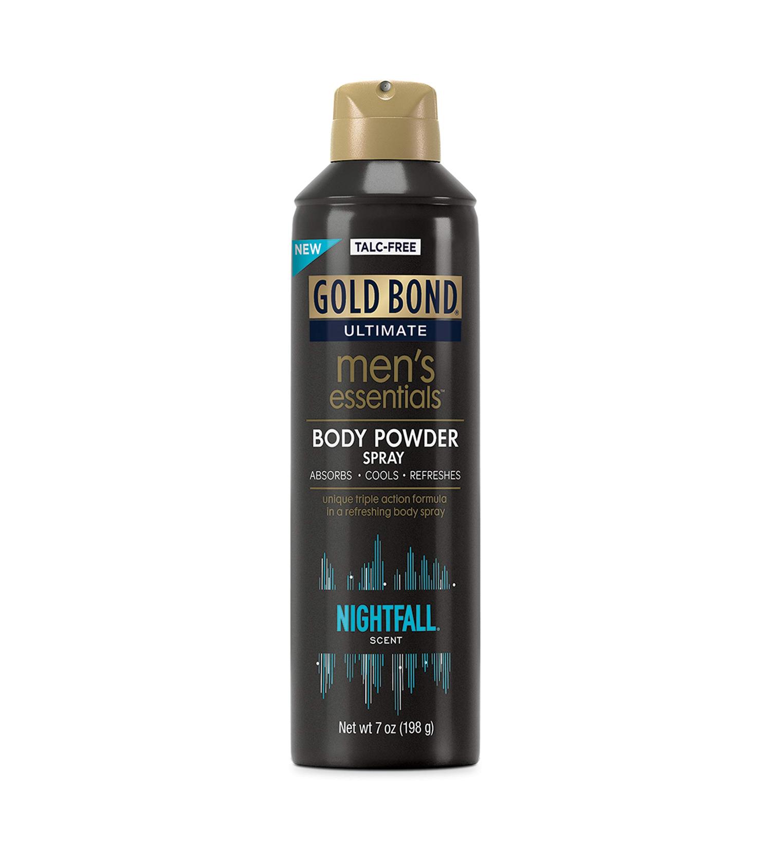 Gold Bond Men's Essentials Nightfall Scent Body Powder Spray 7 oz - Talc-Free Wetness Protection - Buy Online on GoSupps.com