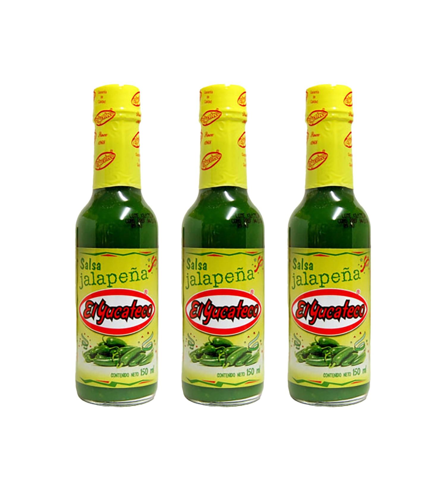 Mexican Jalapeno Hot Sauce Bundle with El Yucateco Jalapeno Salsa 150ml x3 (Pack of 3 Bundle) - Buy Online on GoSupps.com
