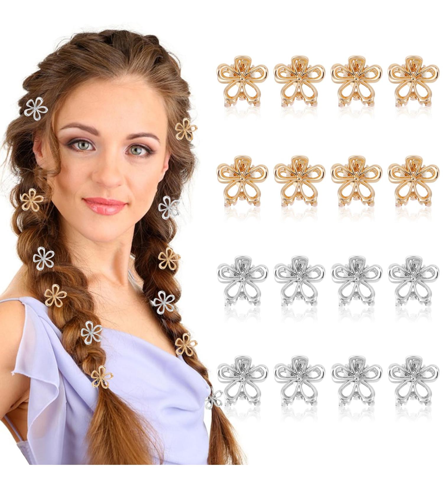 Ouligay 16-Piece Mini Flower Hair Clips - Perfect Hair Accessories for Women & Girls | Ideal for Weddings Birthdays & Parties - Buy Online on GoSupps.com