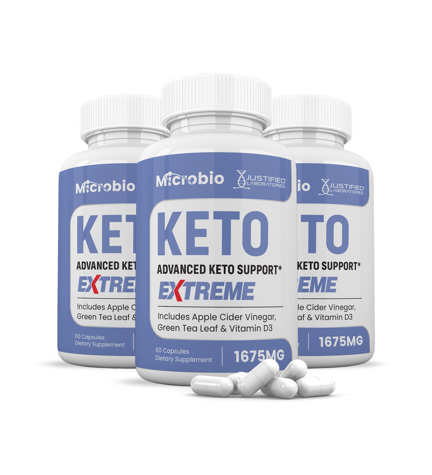 (3 Pack) Microbio Keto ACV Extreme Pills 1675MG Keto Support Blend Capsule Alternative Keto ACV Gummies Formulated Apple Cider Vinegar Extra Virgin Olive Oil Powder Green Tea Leaf 180 Capsules - Buy Online on GoSupps.com
