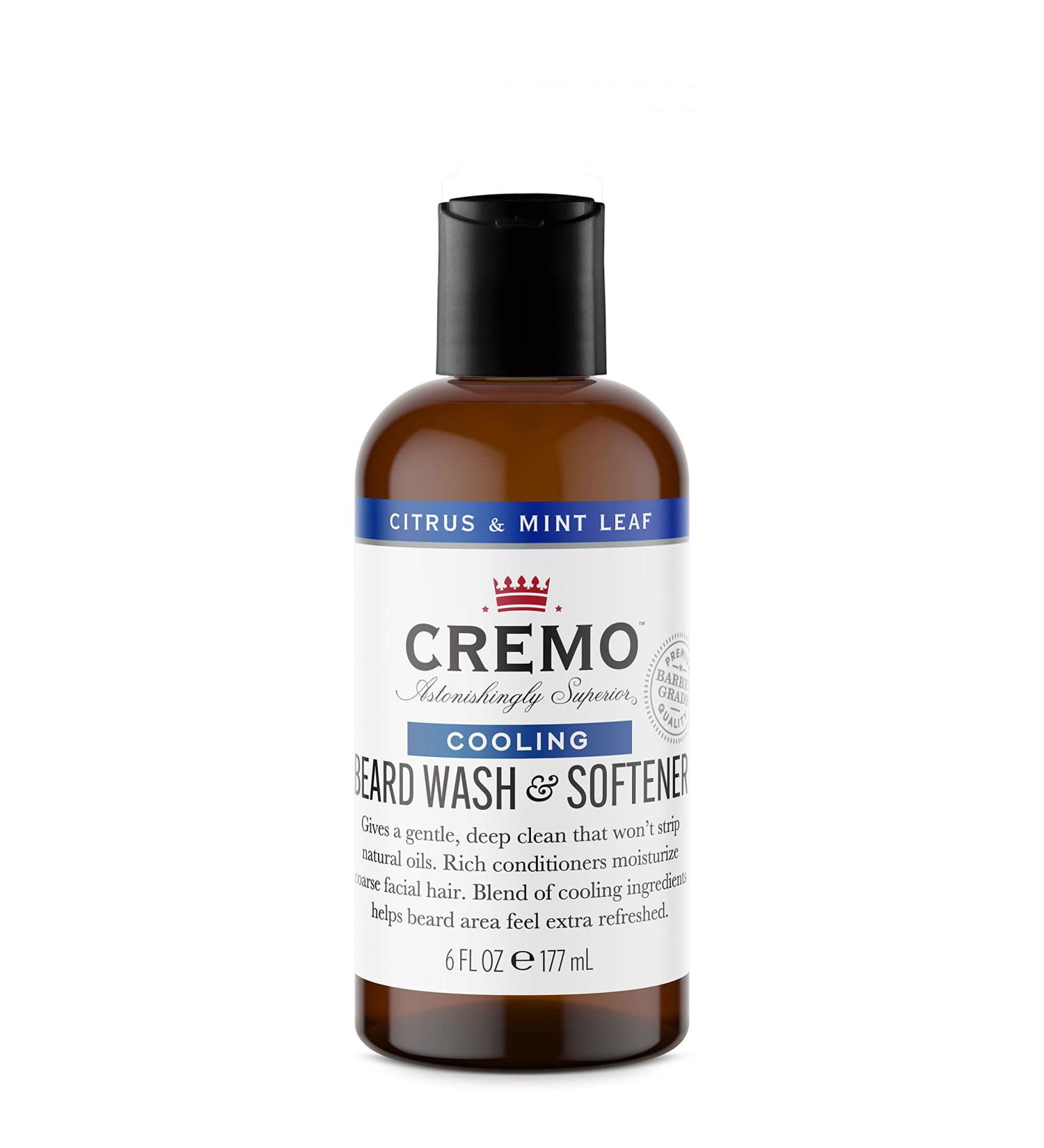Cremo Citrus Mint Leaf 2 n1 Cooling Beard and Face Wash, Specifically Designed to Clean Coarse Facial Hair, 6 Oz Citrus & Mint Leaf 6 Fl Oz (Pack of 1)