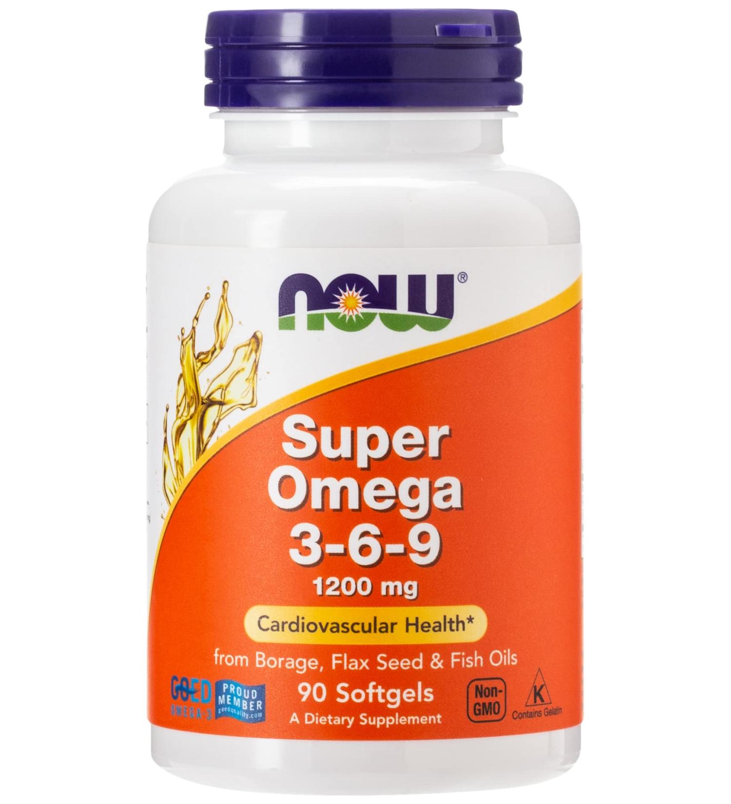 Now Foods Super Omega 3-6-9 1200 mg | 90 Softgels - Premium Fish Oil Supplement - Buy Online on GoSupps.com