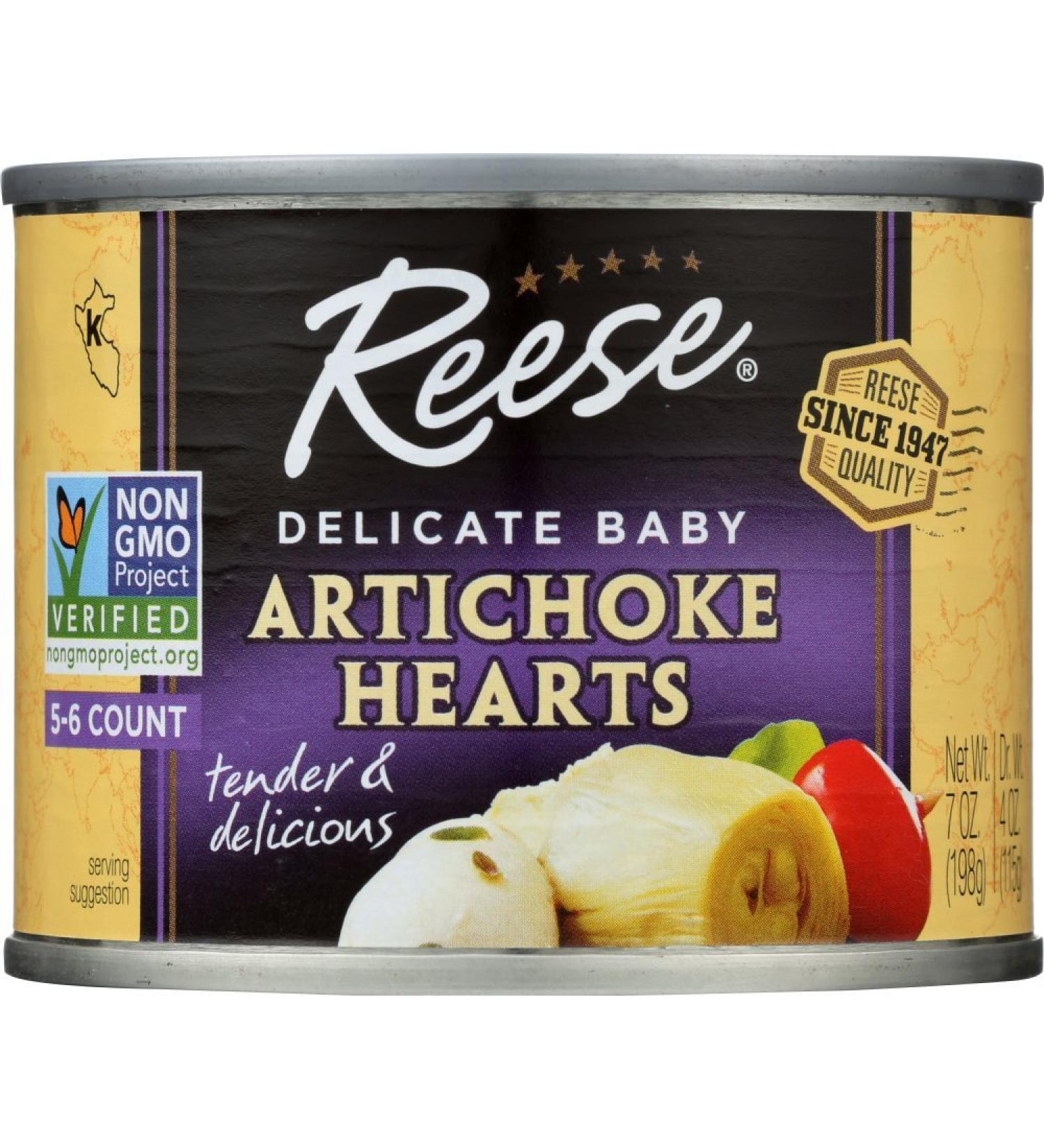 Reese Petite Artichoke Hearts | 7 oz (Pack of 12) - Premium Quality Canned Artichokes - Buy Online on GoSupps.com