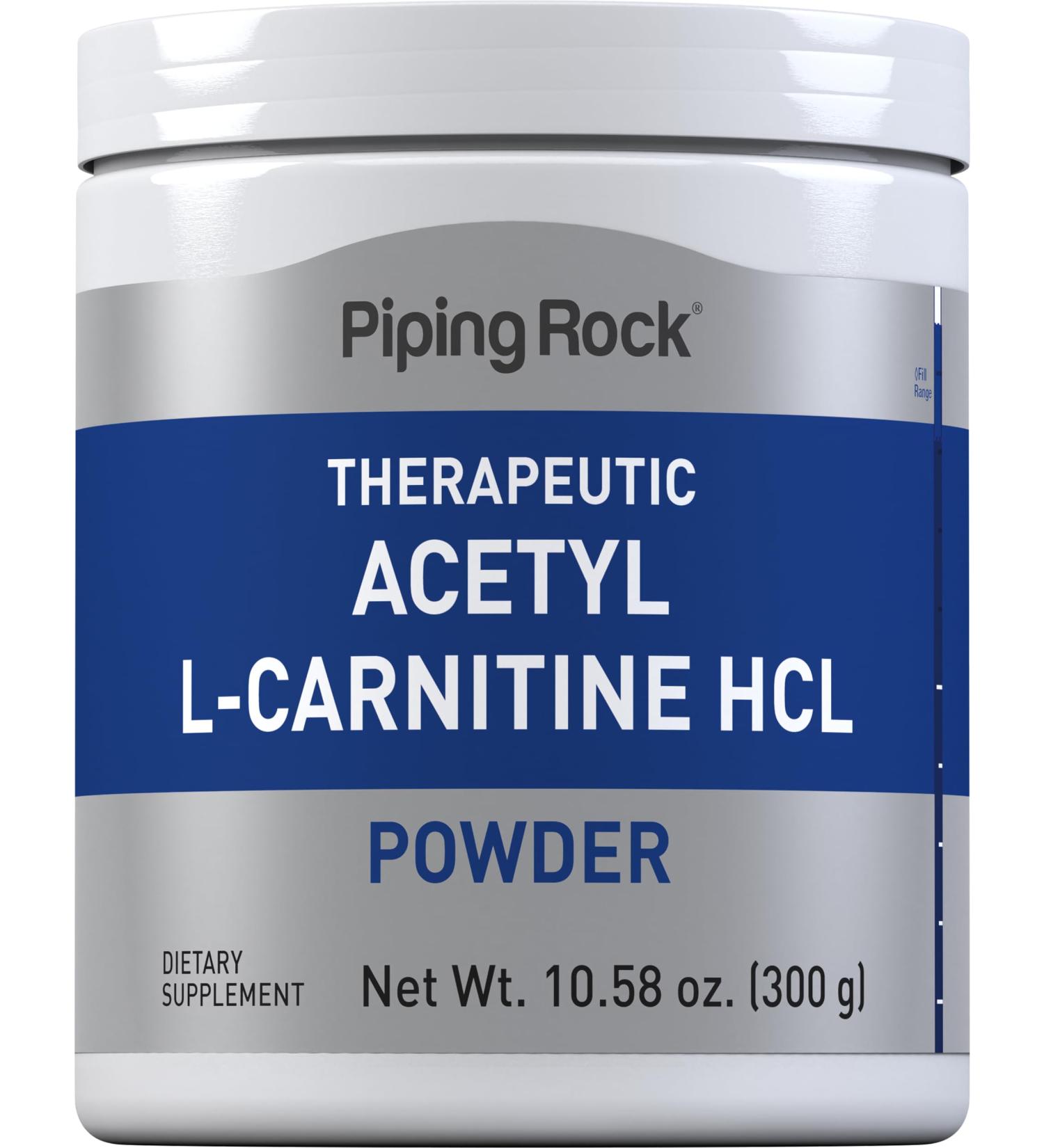 Buy Piping Rock Acetyl L-Carnitine 100mg Powder - Non-GMO Gluten Free Supplement for Enhanced Energy & Focus - International Shipping Available - Buy Online on GoSupps.com