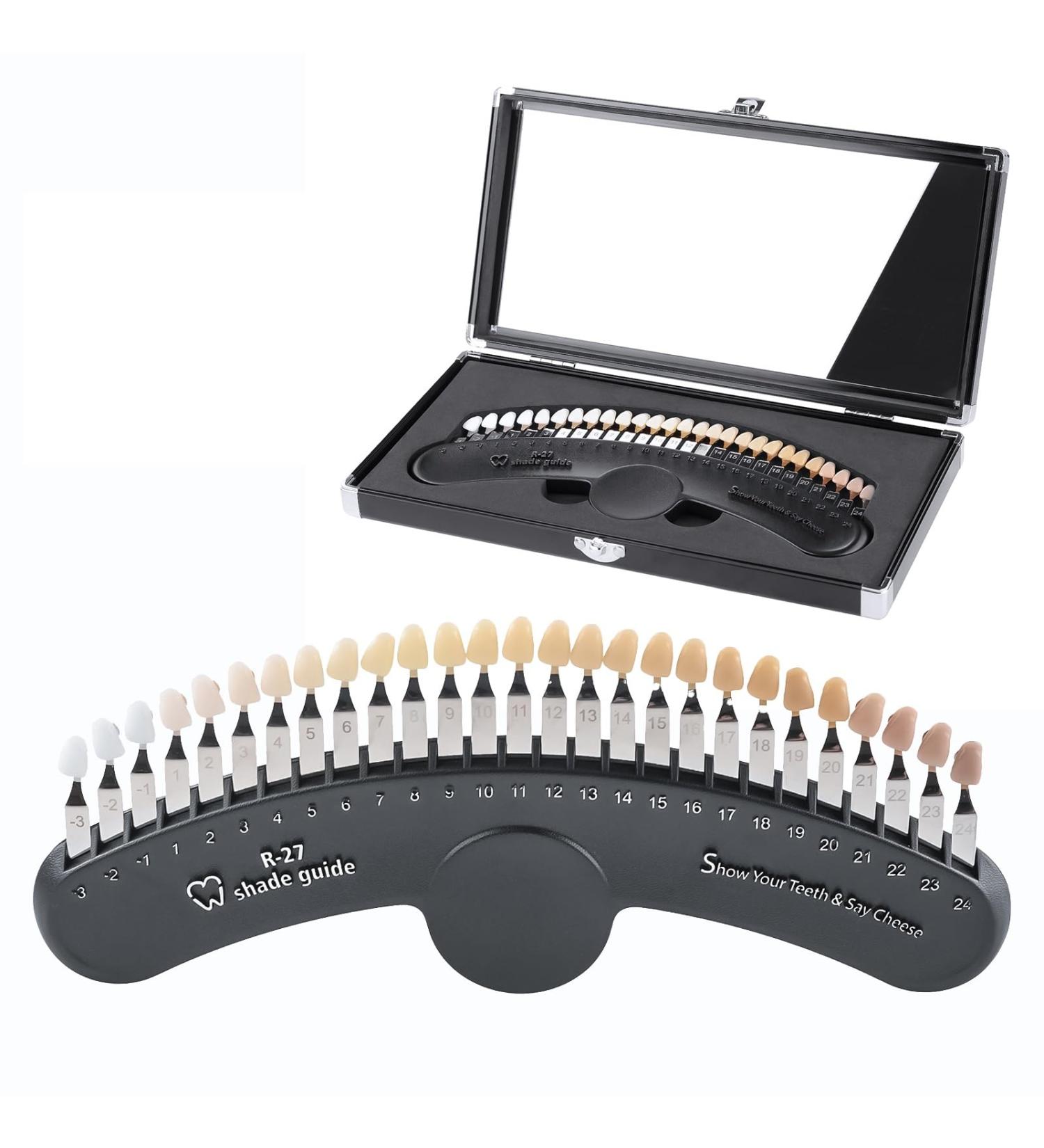 27 Color Shade Guide with Mirror - Ultimate Bleaching Teeth Color Chart for Home & Salon Use - Buy Online on GoSupps.com