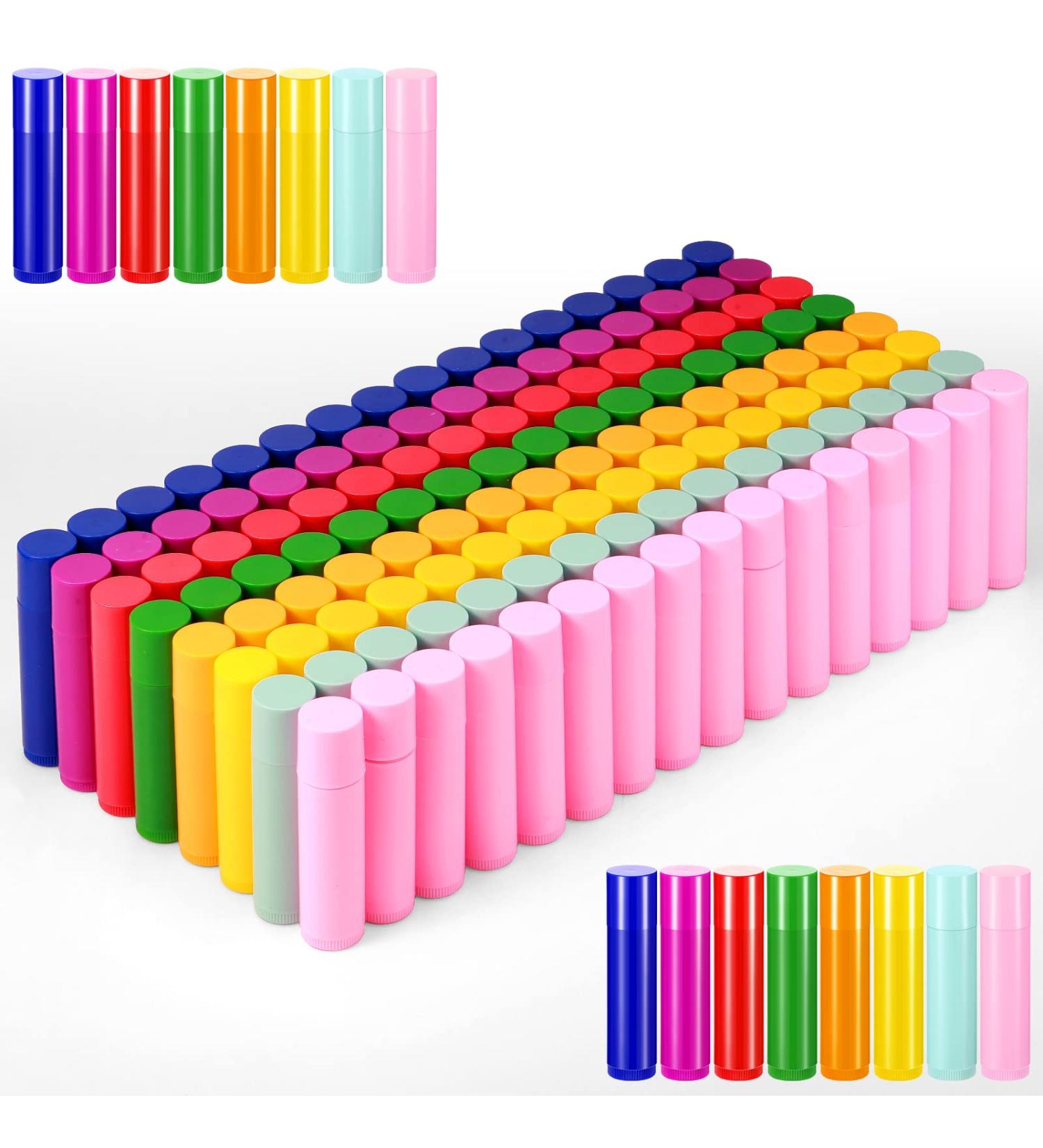 128 Pcs 5ml Refillable Lip Balm Tubes: DIY Cosmetic Containers, 8 Colors - Buy Online on GoSupps.com